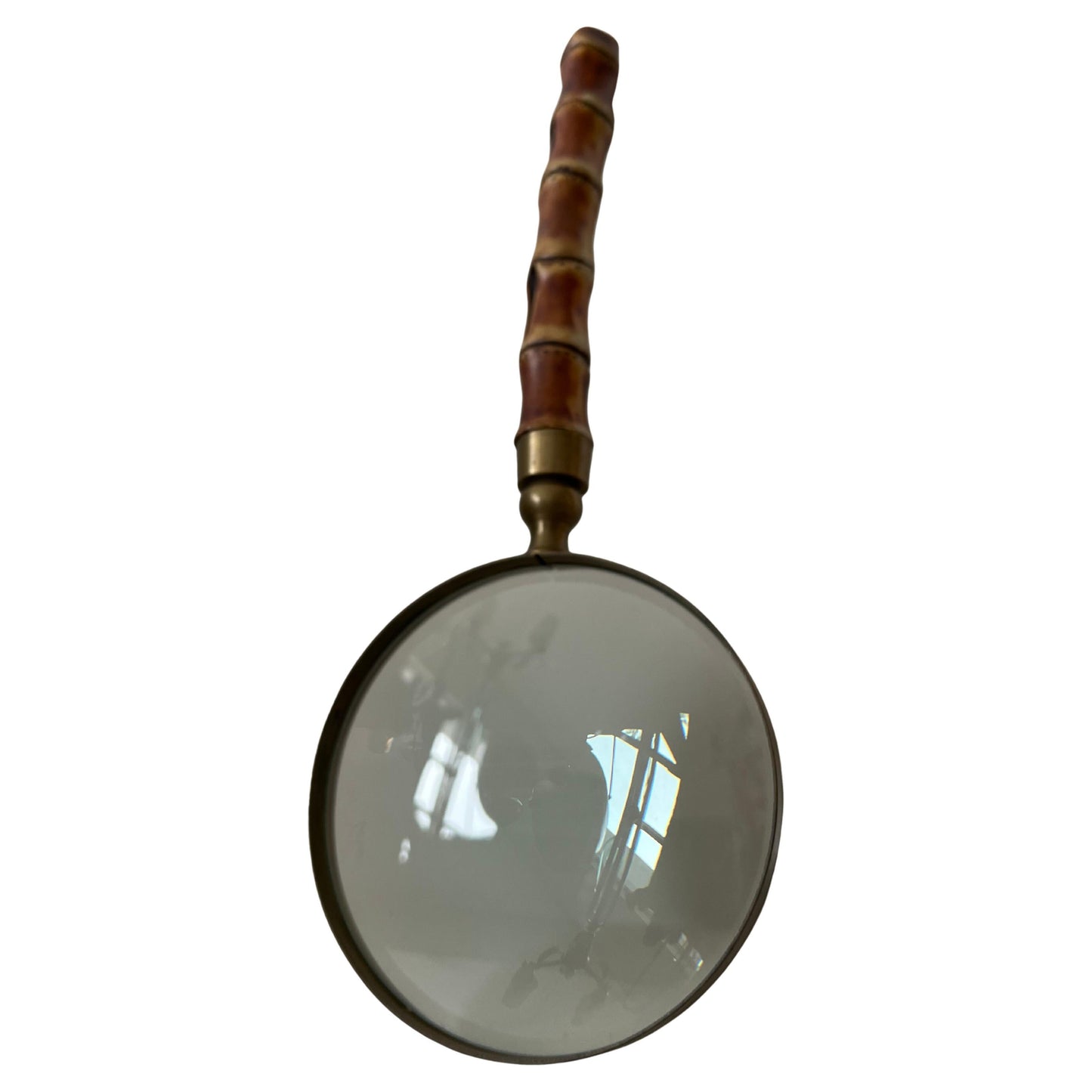 Frisman Vintage A Large Magnifying Glass With Bamboo Handle