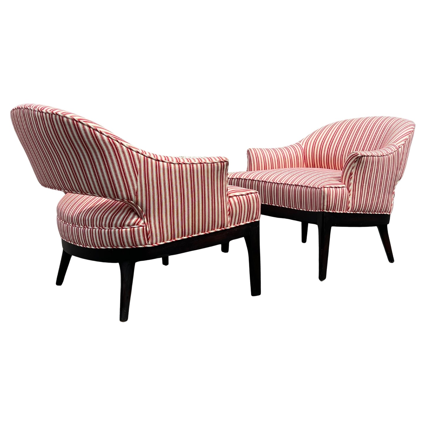 Frisman Vintage A Pair of Elegant Open Back Lounge Chairs By Erwin Lambeth Ca' 1960's