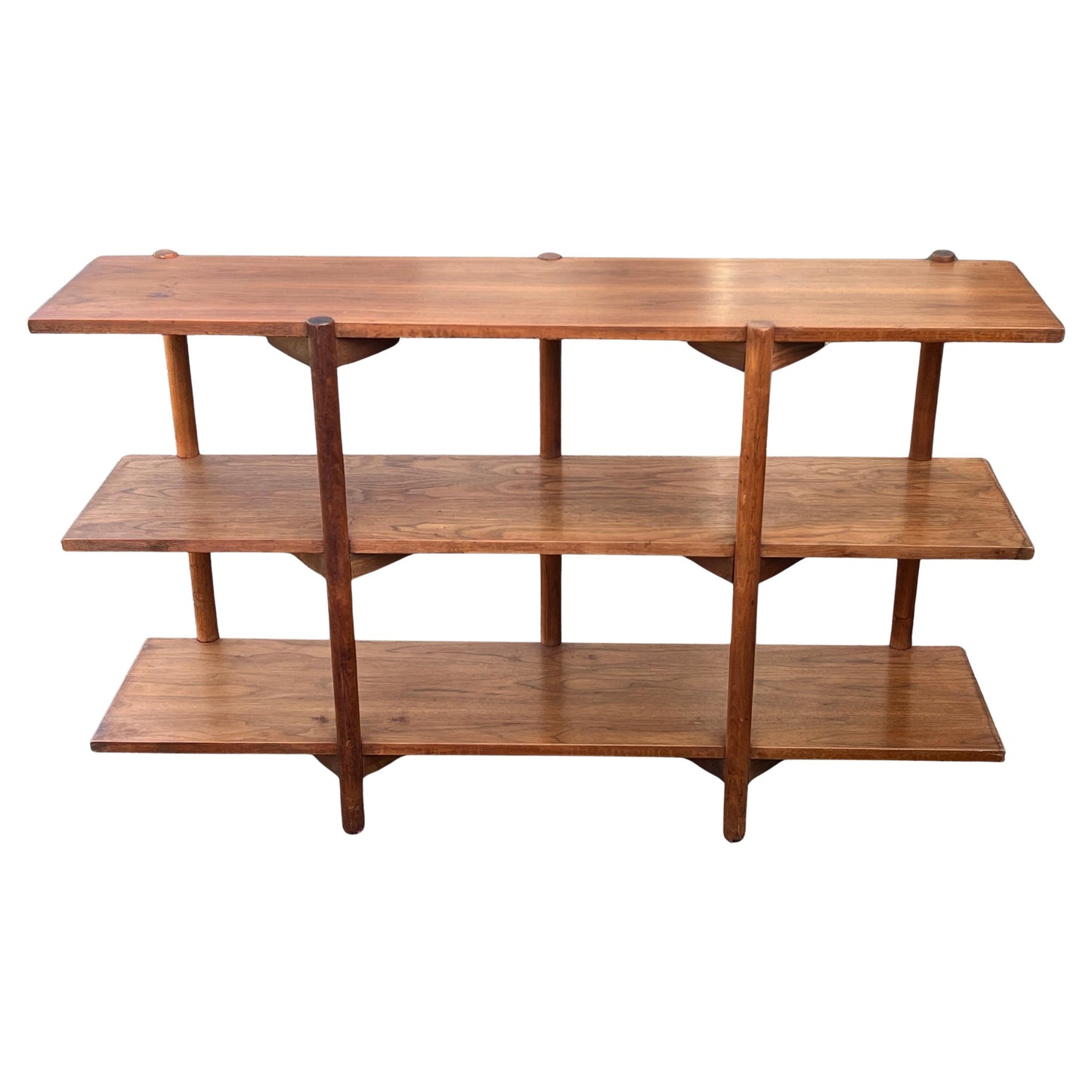 Frisman Vintage Milo Baughman For Glenn Of California Bookshelf Walnut Patina 1950's