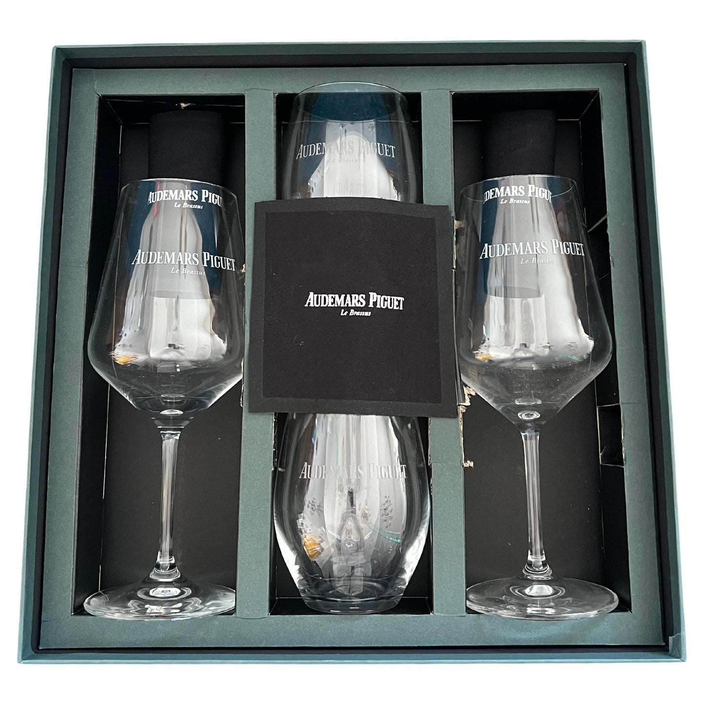 Frisman Vintage Audemars Piguet Unused Crystal Wine Glasses VIP Promotional