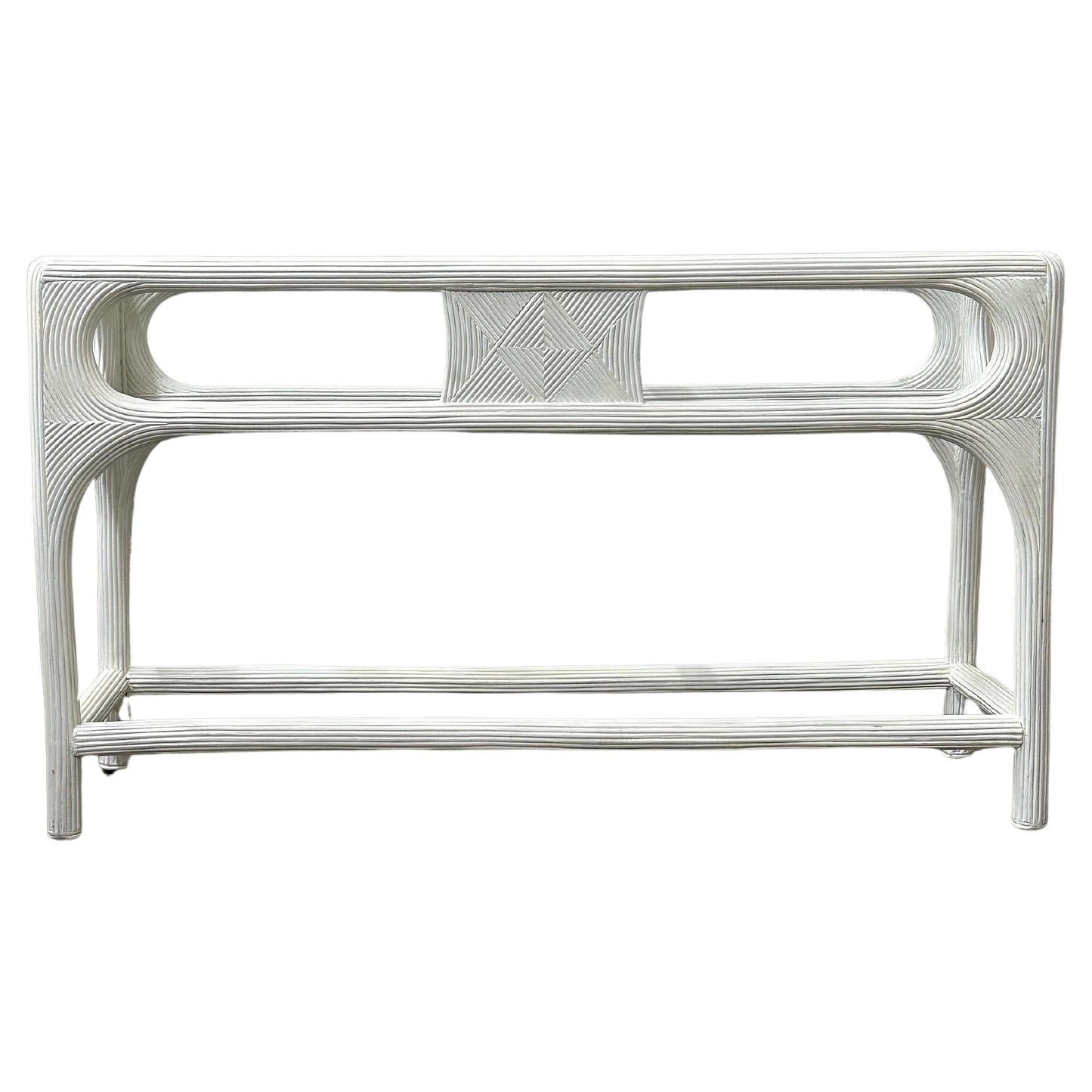 Frisman Vintage Vintage Coastal Pencil Reed Console Table