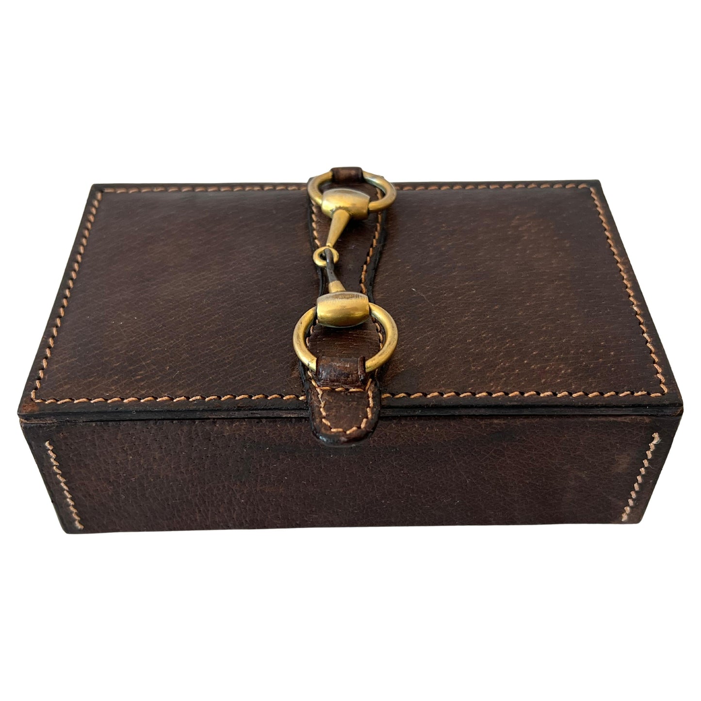 Frisman Vintage A Leather Jewelry Box By Gucci Horsebit ca' 1980's