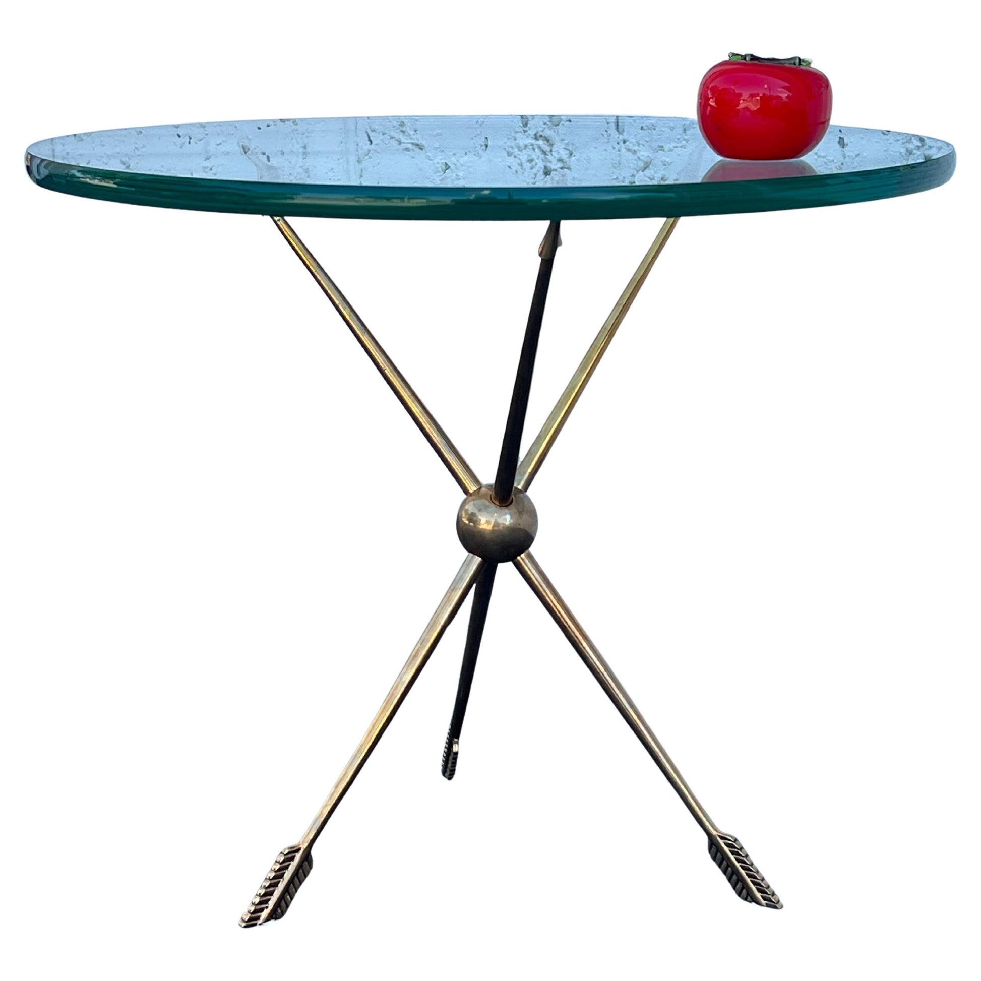 Frisman Vintage Italian Solid Brass Arrow Gueridon ca' 1940's