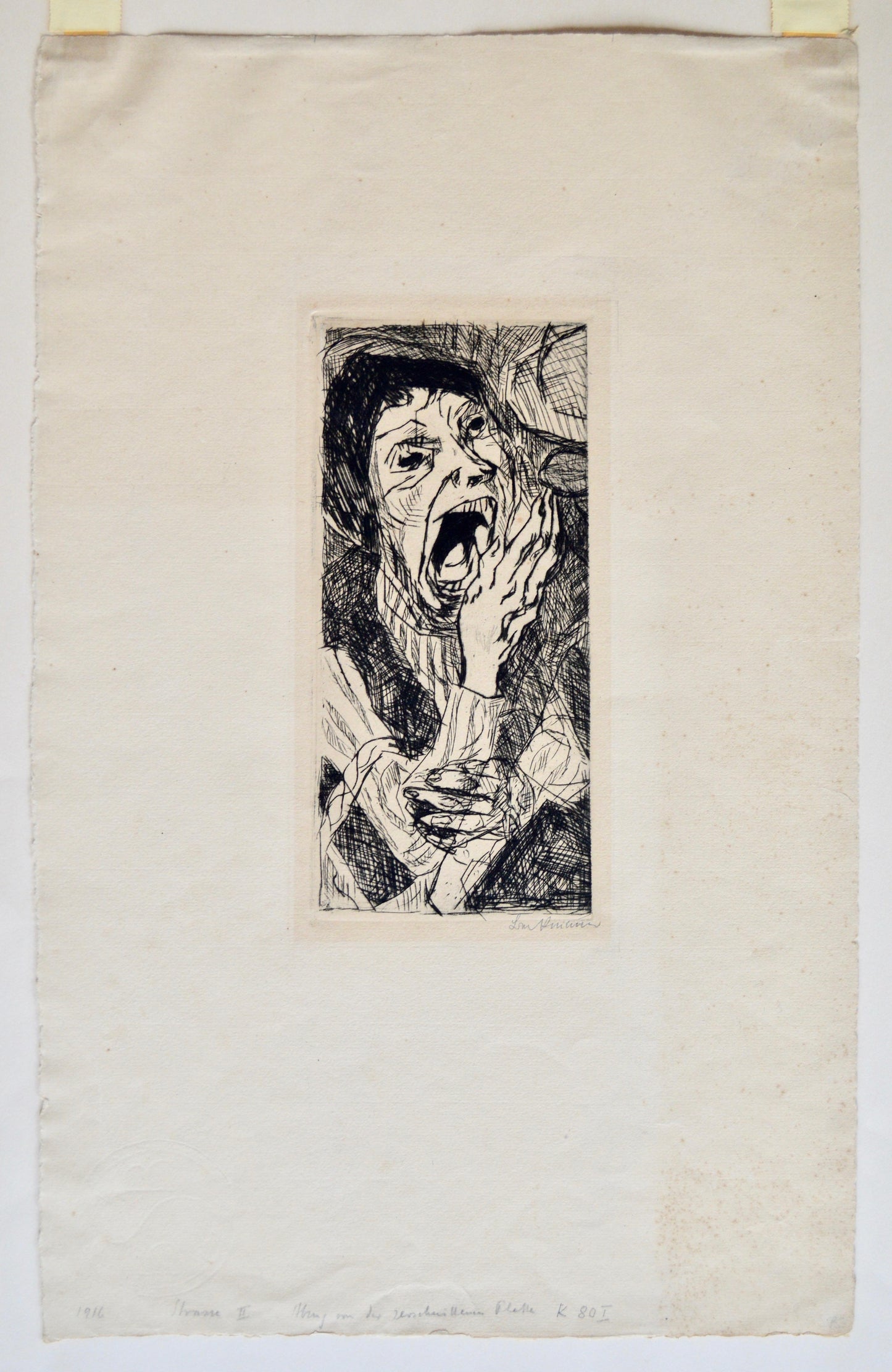 Frisman Vintage Max Beckmann Signed "Strasse II" 1916 German Expressionist Framed Drypoint Print