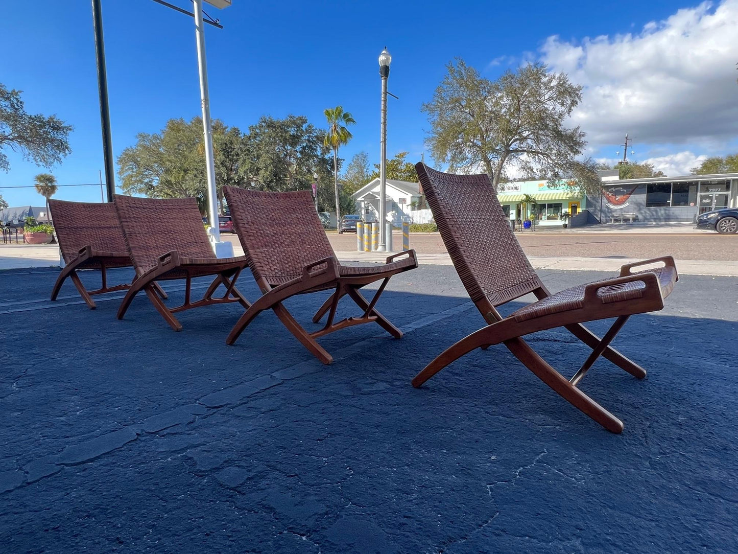 Frisman Vintage A Set Of Four Hans Wegner Folding Chairs