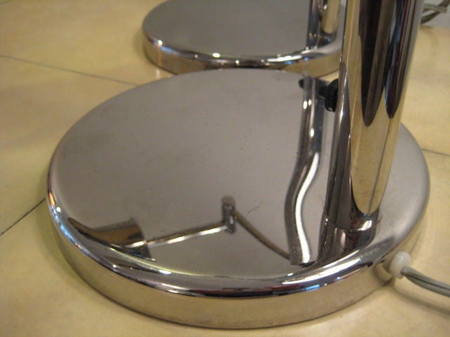 Frisman Vintage A Pair of Desk Lamps by Nessen in Nickel