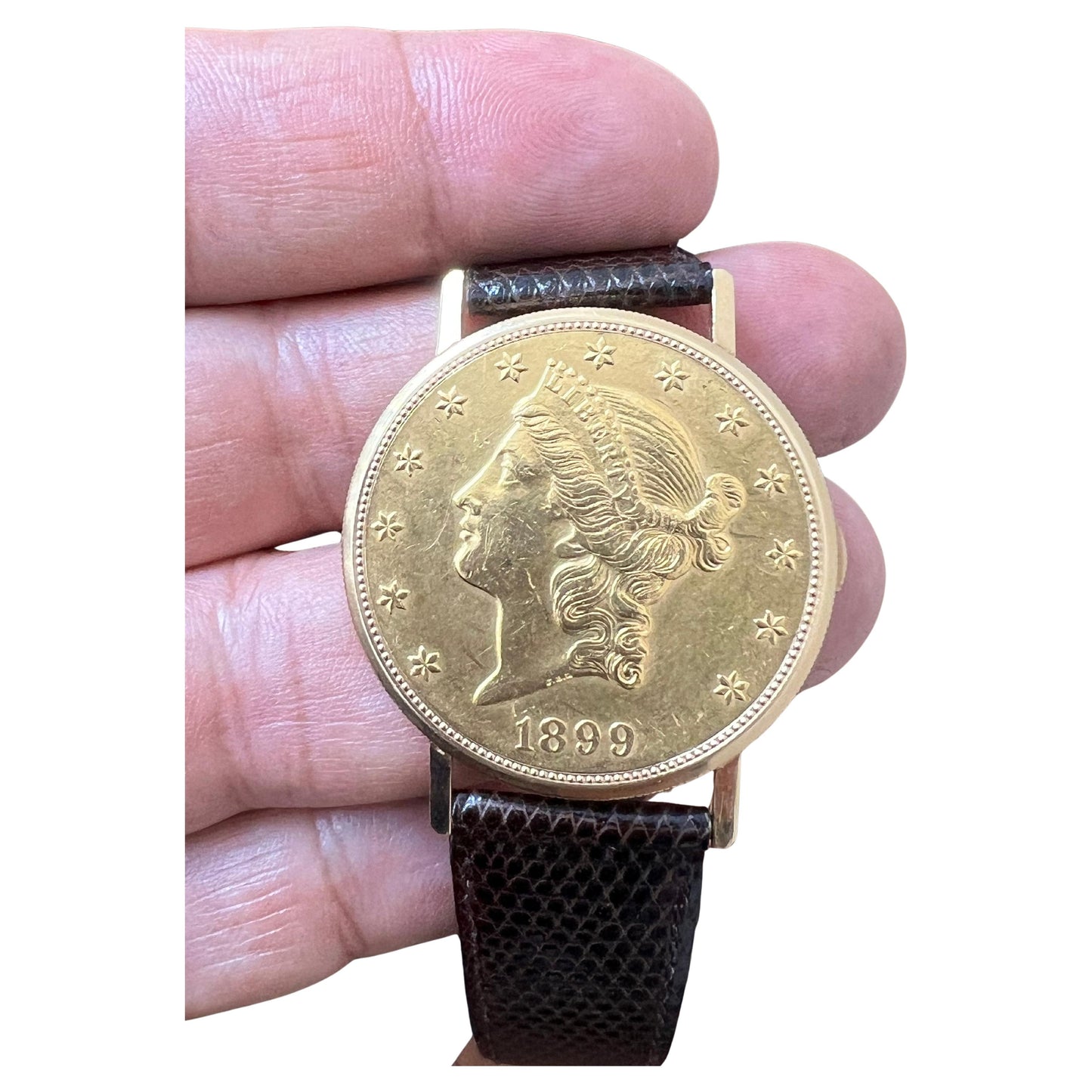 Frisman Vintage Bueche Girod $20 Gold Coin Watch ca' 1980