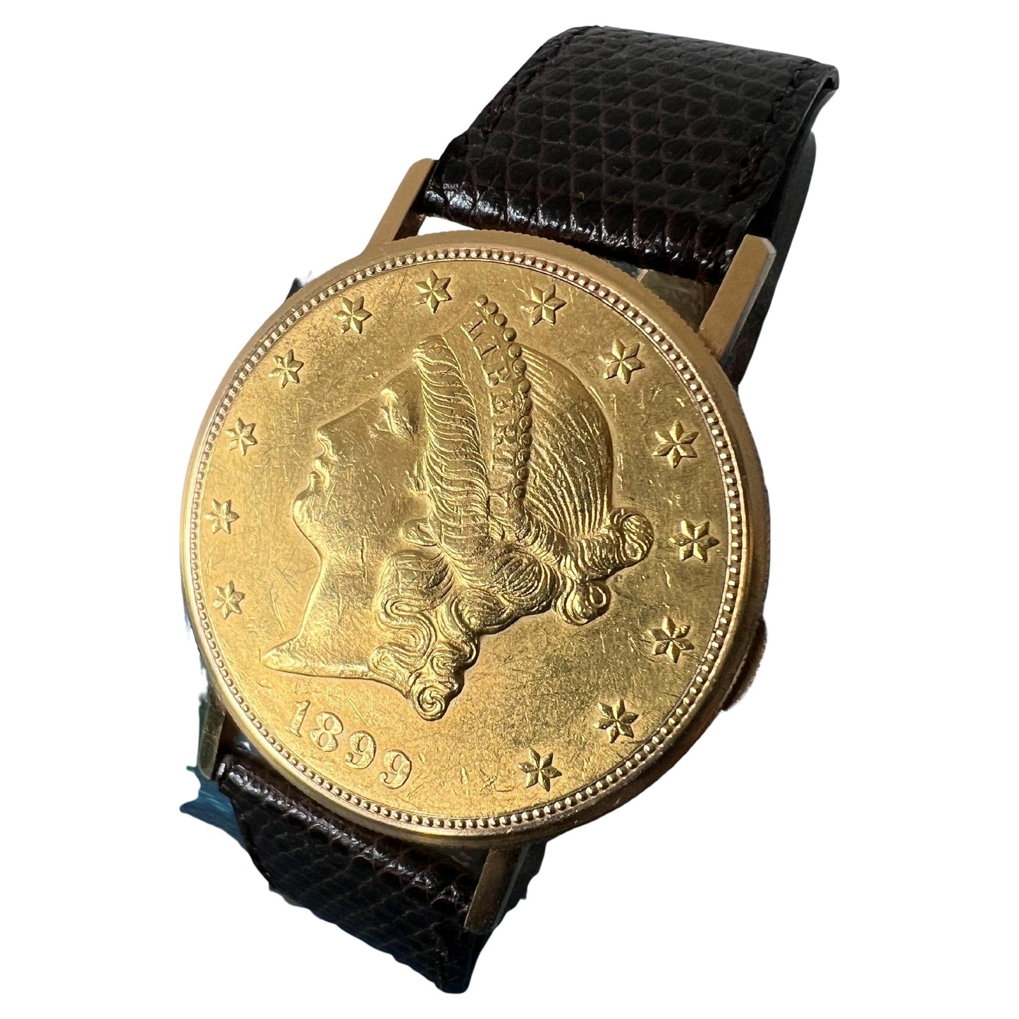 Frisman Vintage Bueche Girod $20 Gold Coin Watch ca' 1980