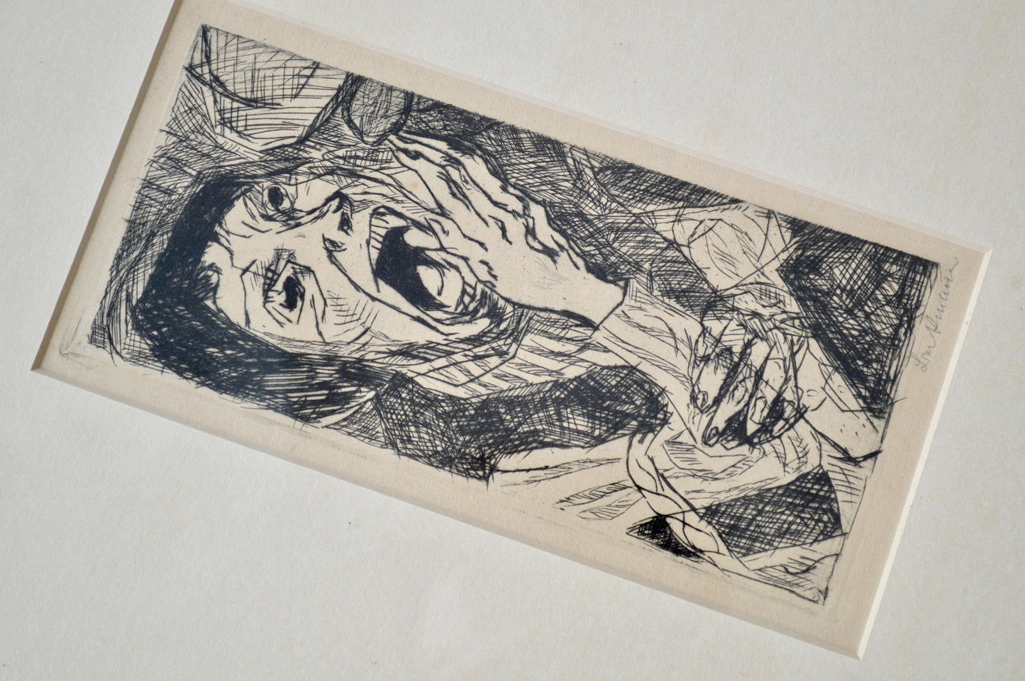 Frisman Vintage Max Beckmann Signed "Strasse II" 1916 German Expressionist Framed Drypoint Print