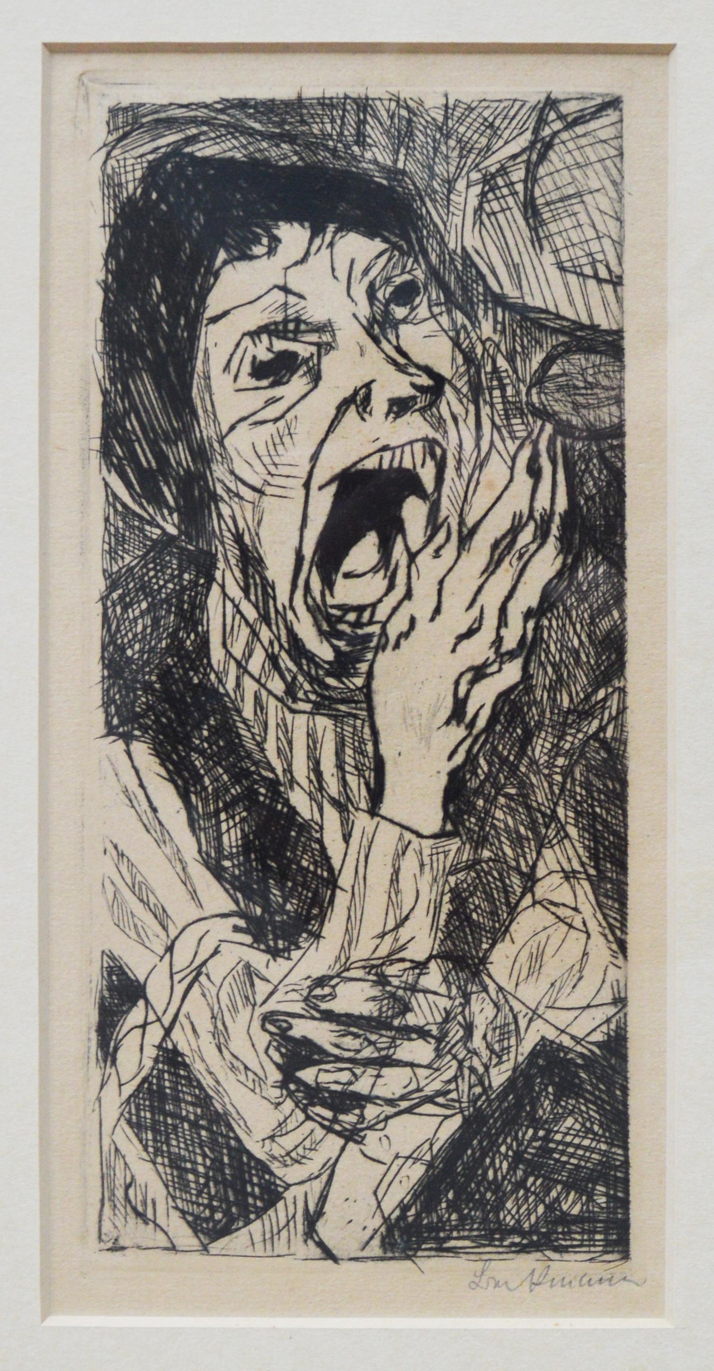 Frisman Vintage Max Beckmann Signed "Strasse II" 1916 German Expressionist Framed Drypoint Print