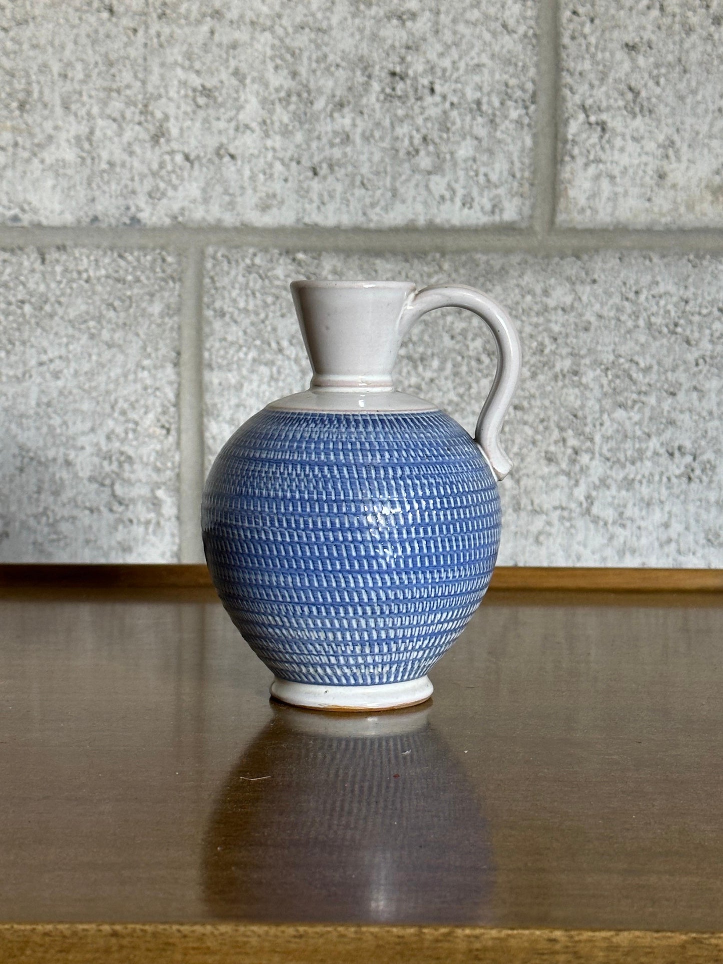 Frisman Vintage 1960s Töreboda Ceramic Pitcher Vase With Handle