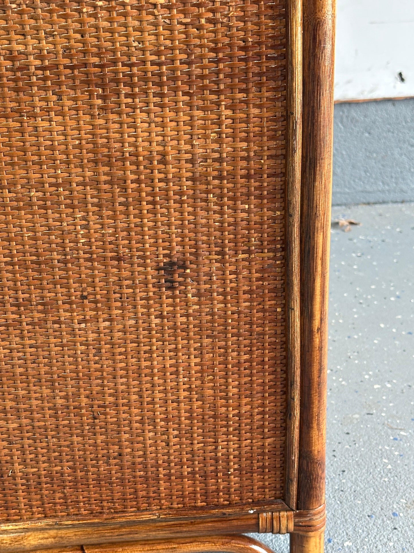 Frisman Vintage Bamboo and Cane British Colonial Style Small Chest