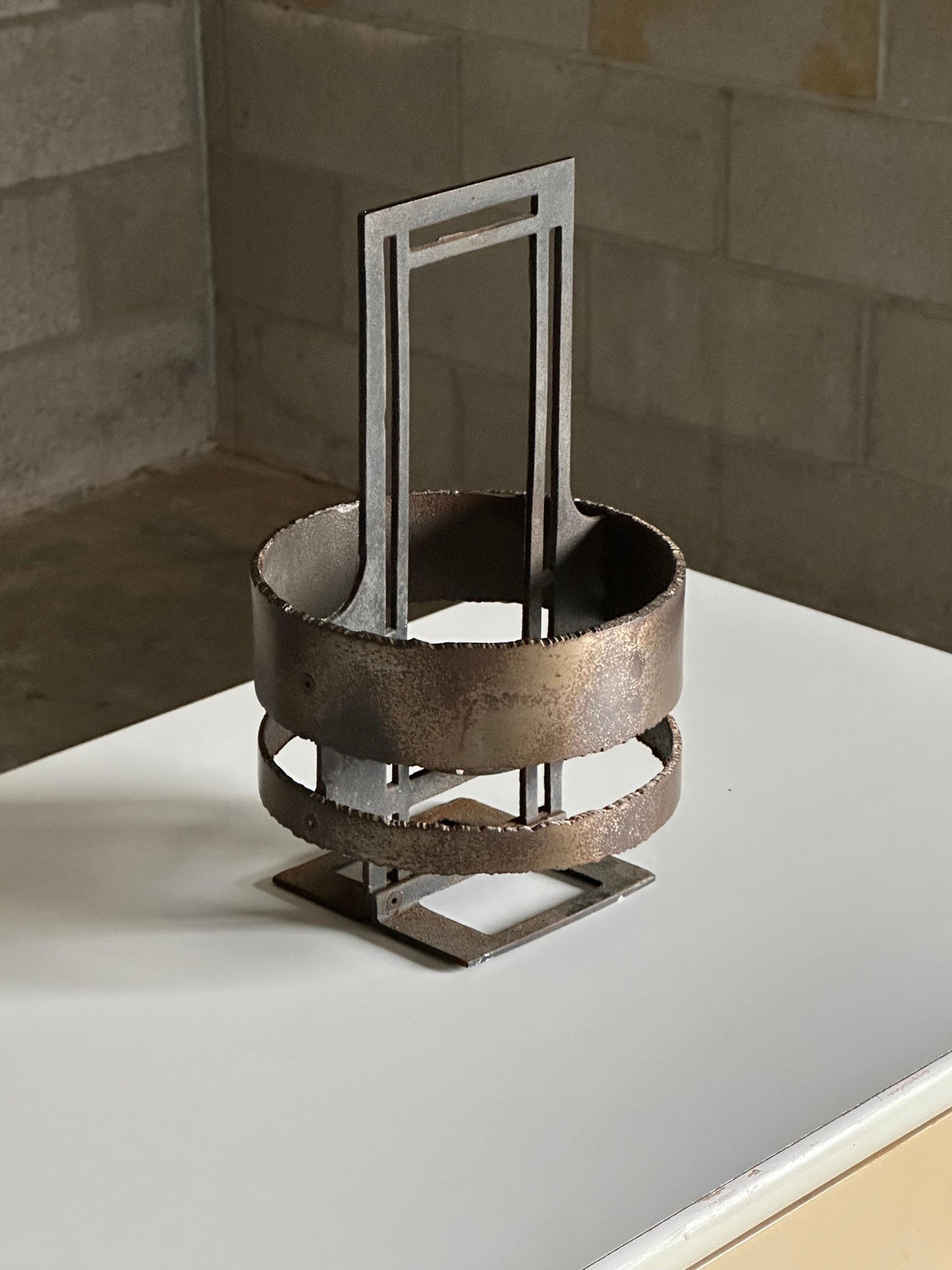 Frisman Vintage Poul Havgaard Brutalist Candle Holder in Iron and Steel