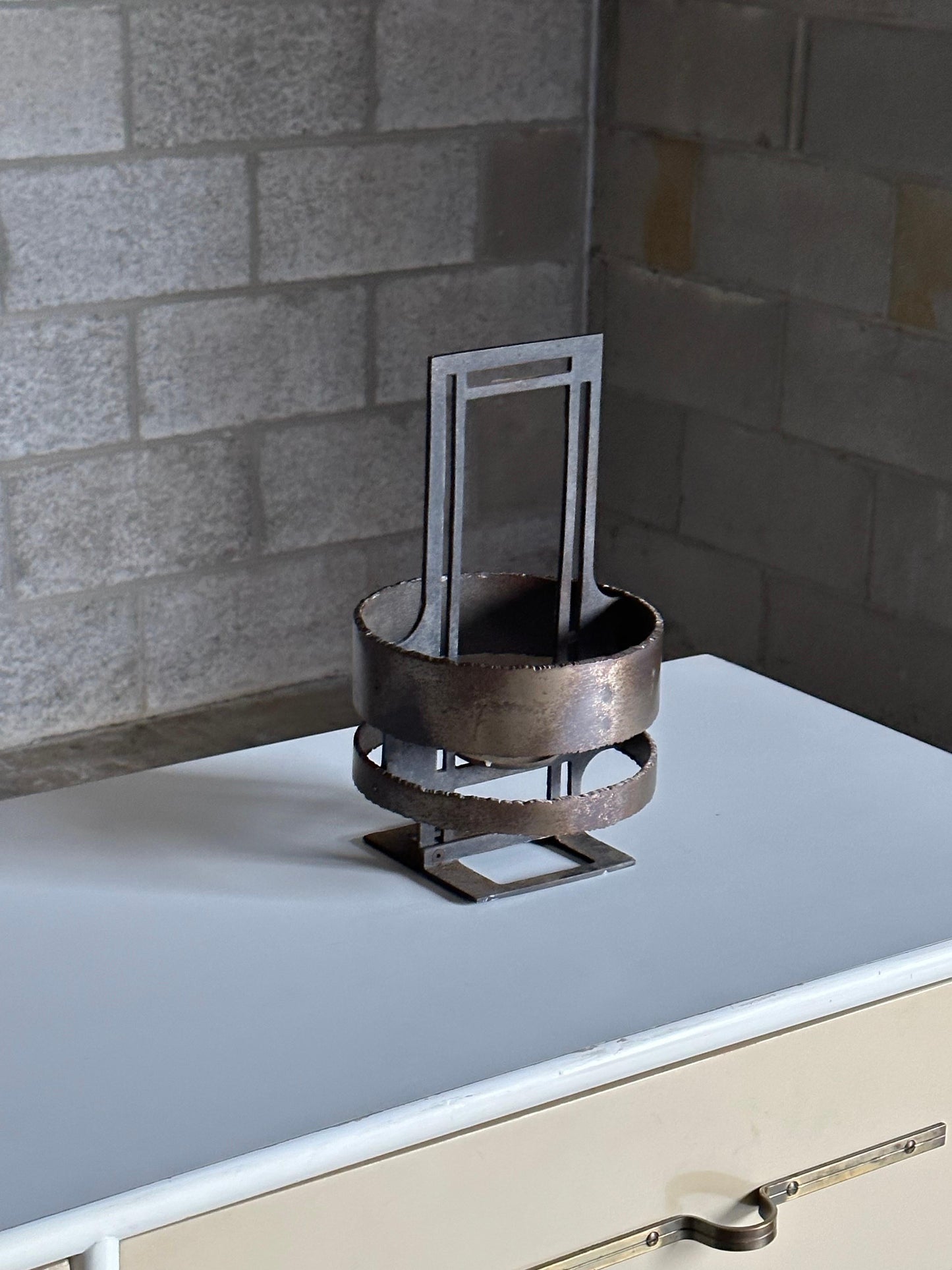Frisman Vintage Poul Havgaard Brutalist Candle Holder in Iron and Steel