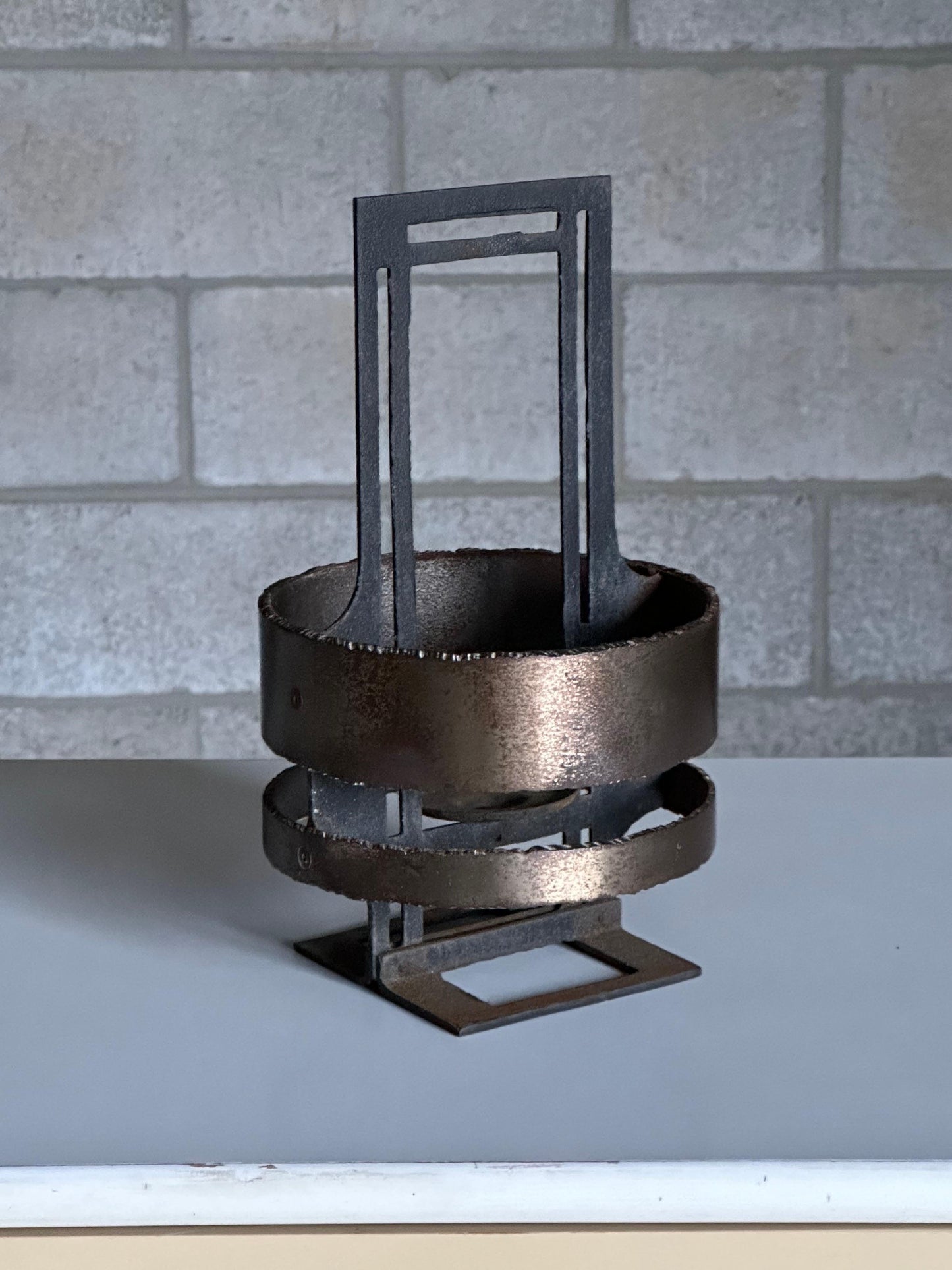 Frisman Vintage Poul Havgaard Brutalist Candle Holder in Iron and Steel