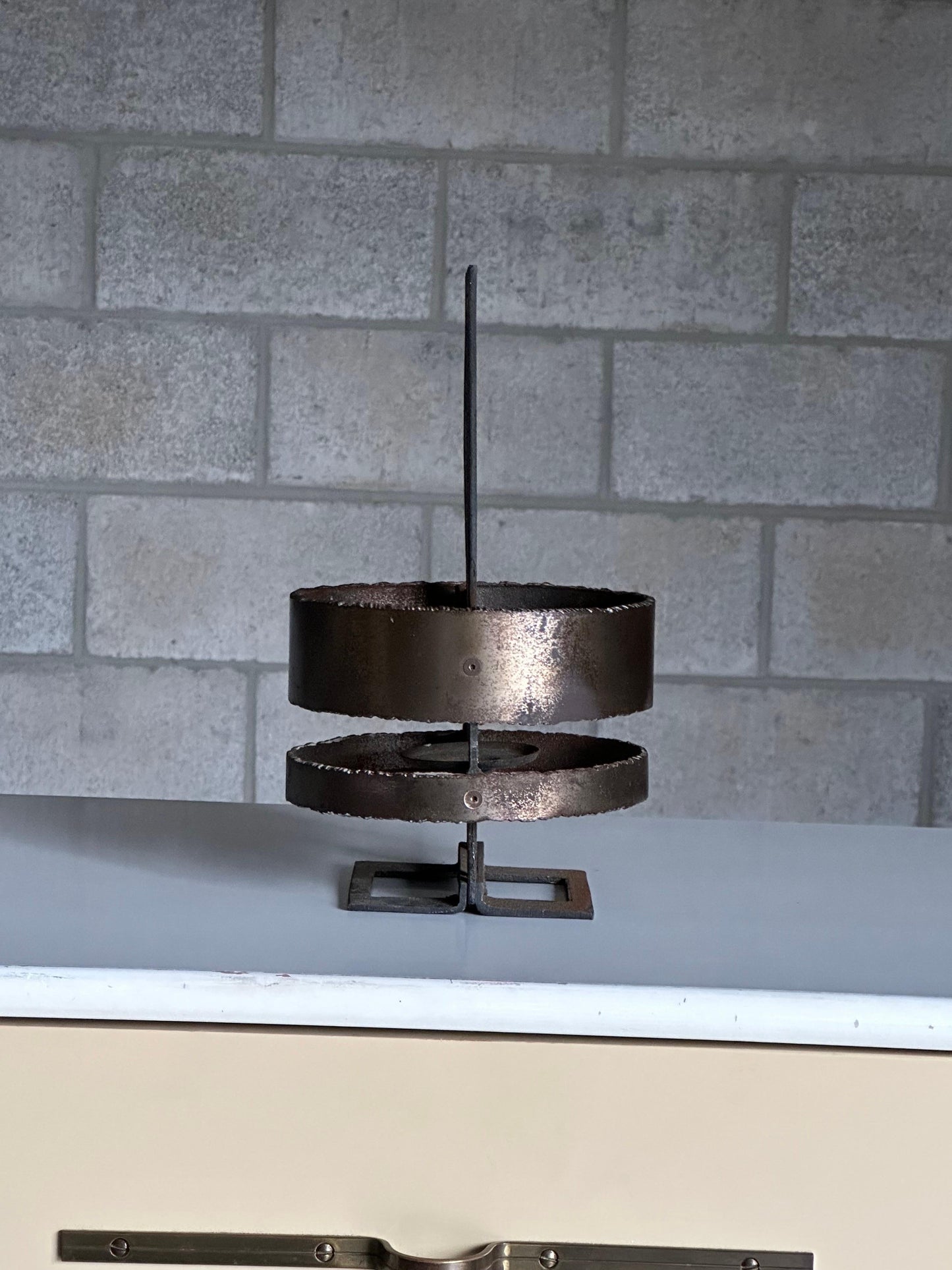 Frisman Vintage Poul Havgaard Brutalist Candle Holder in Iron and Steel