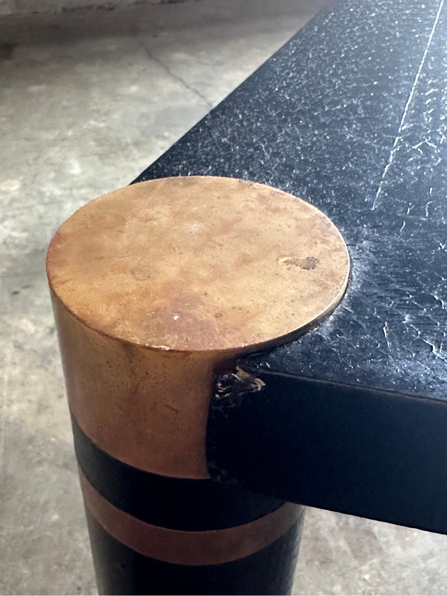 Frisman Vintage Karl Springer Exotic Leather and Patinated Brass Coffee Table