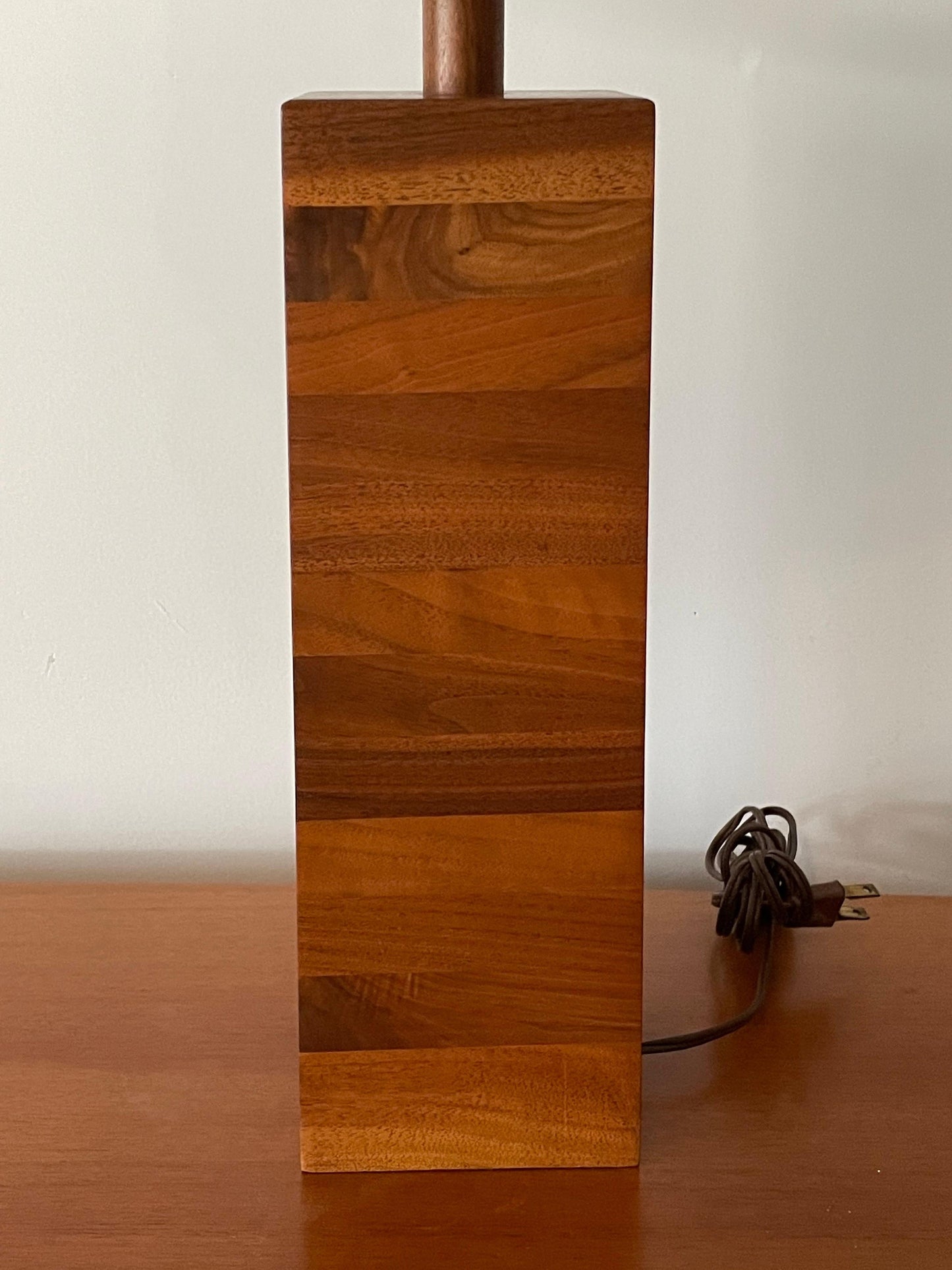Frisman Vintage Stacked Walnut Martz Lamp for Marshall Studios