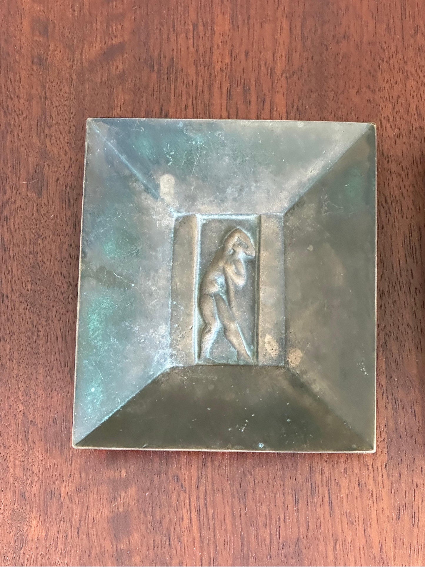 Frisman Vintage GAB Bronze Decorative Plates With Female Motif- a Pair