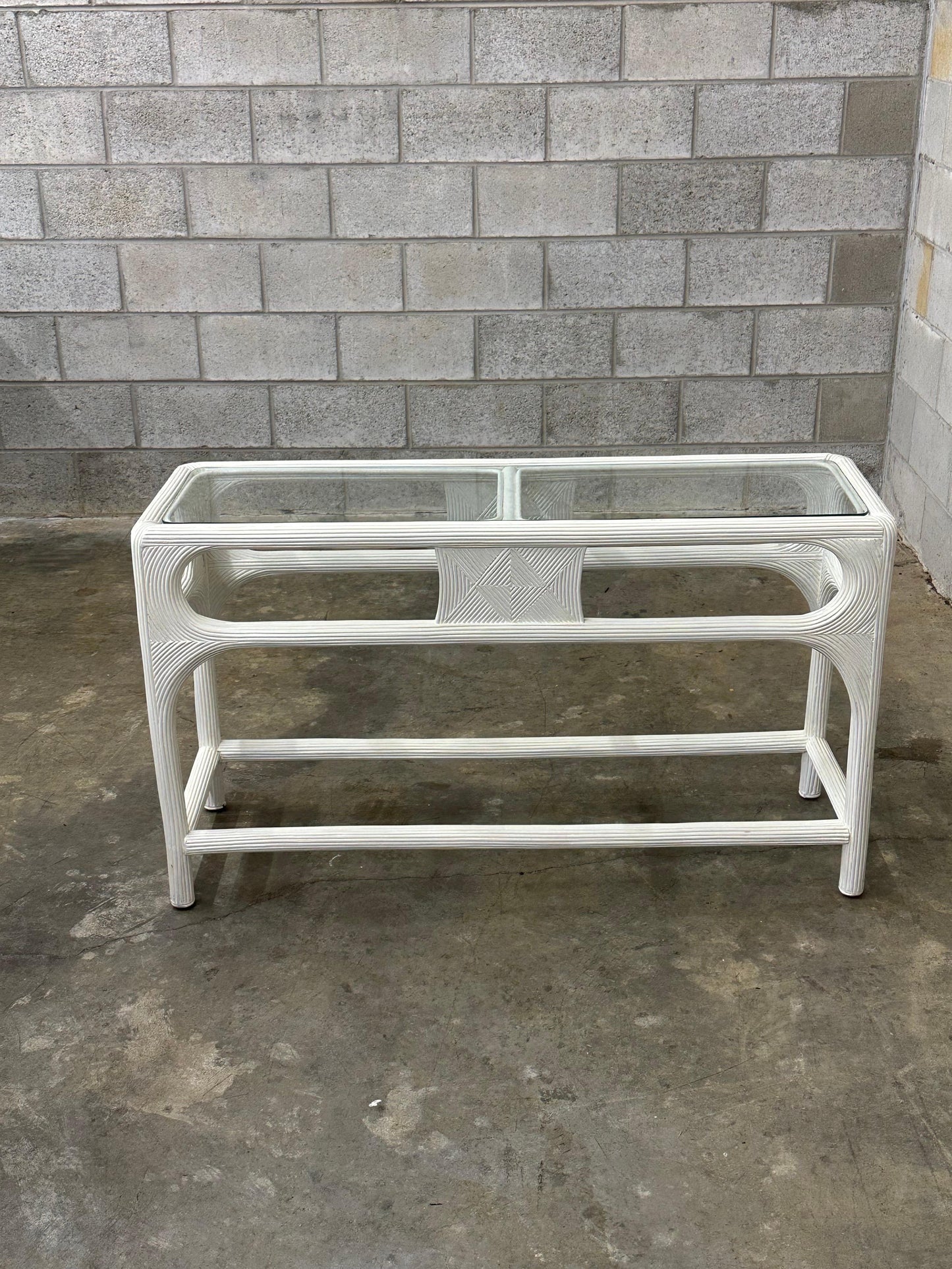 Frisman Vintage Vintage Coastal Pencil Reed Console Table
