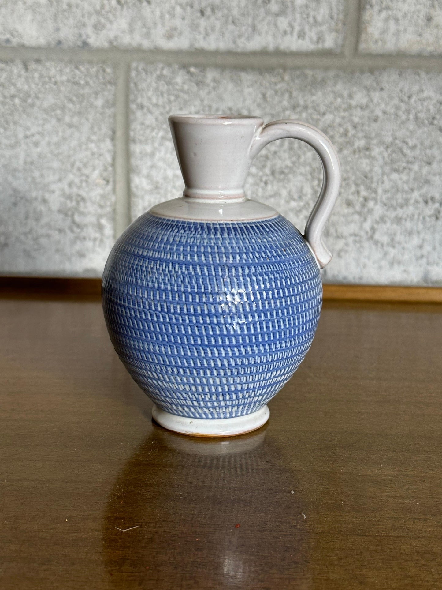 Frisman Vintage 1960s Töreboda Ceramic Pitcher Vase With Handle