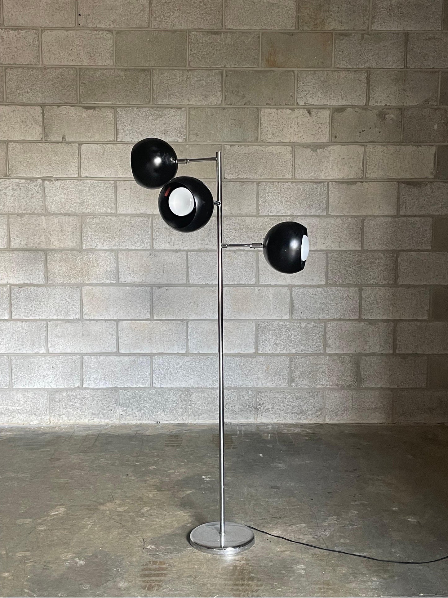 Frisman Vintage Koch and Lowy Three Arm, Triennale Style, Floor Lamp