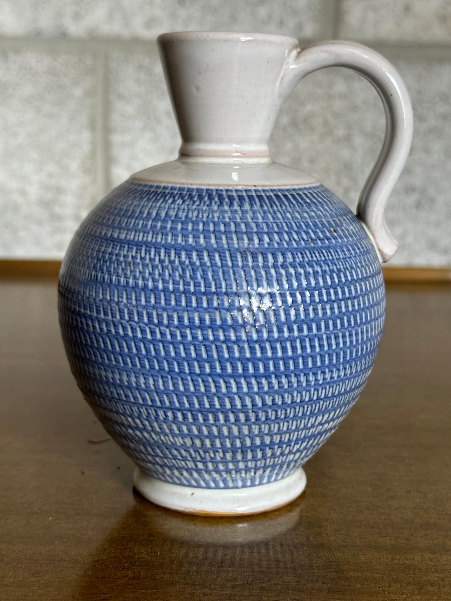 Frisman Vintage 1960s Töreboda Ceramic Pitcher Vase With Handle