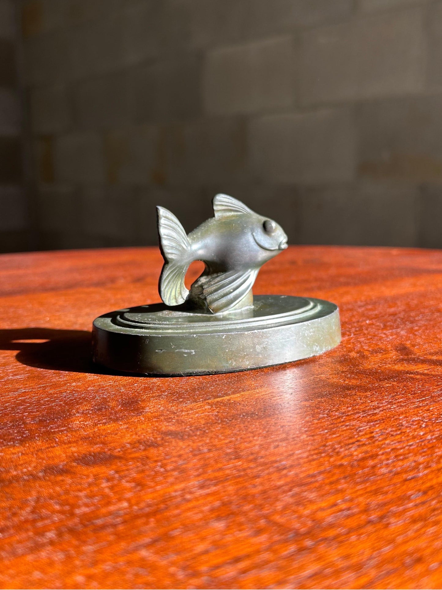 Frisman Vintage Just Andersen Fantail Fish Paperweight, 1930s, Art Deco