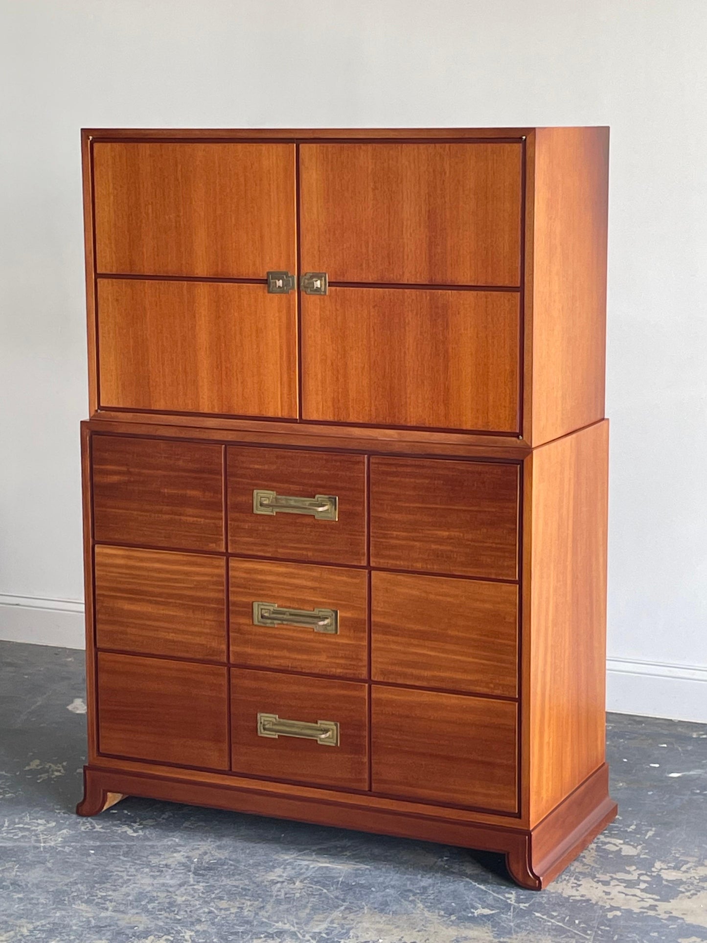 Frisman Vintage Tommi Parzinger Tall Chest or Dresser for Charak Modern