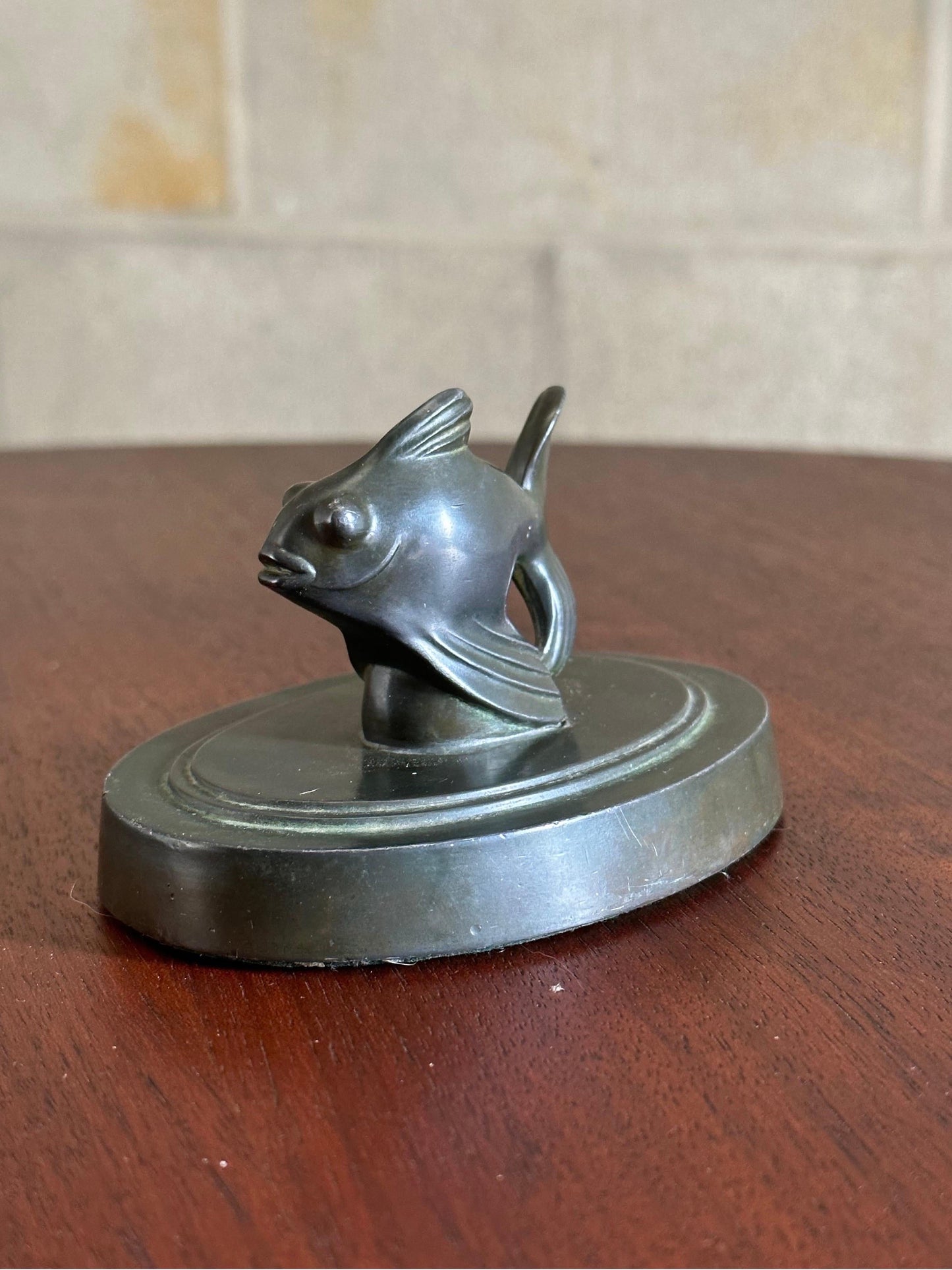 Frisman Vintage Just Andersen Fantail Fish Paperweight, 1930s, Art Deco