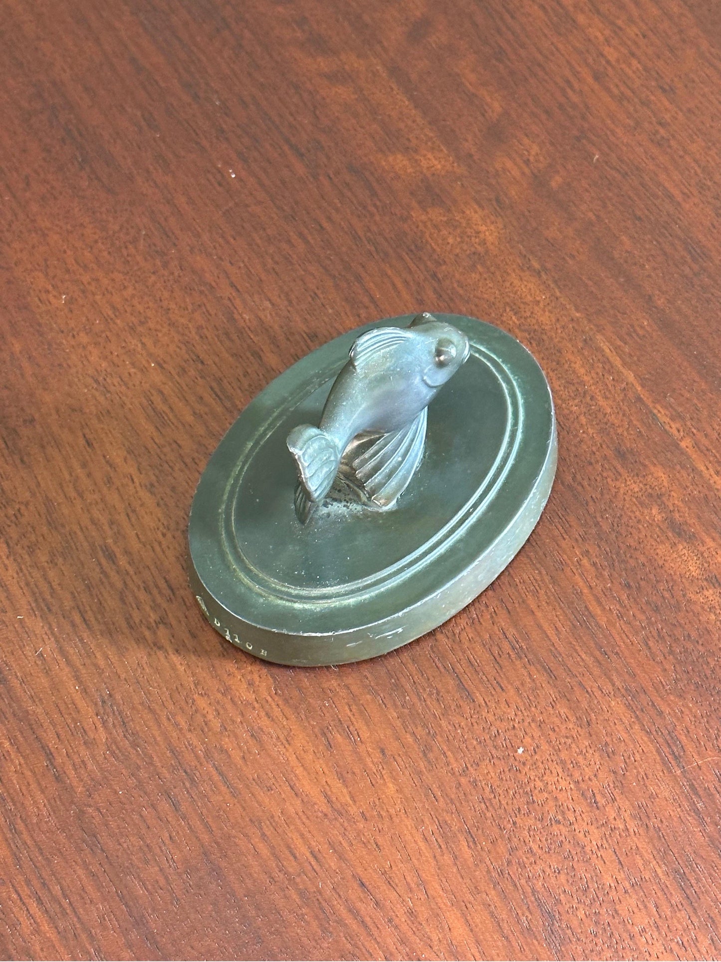 Frisman Vintage Just Andersen Fantail Fish Paperweight, 1930s, Art Deco