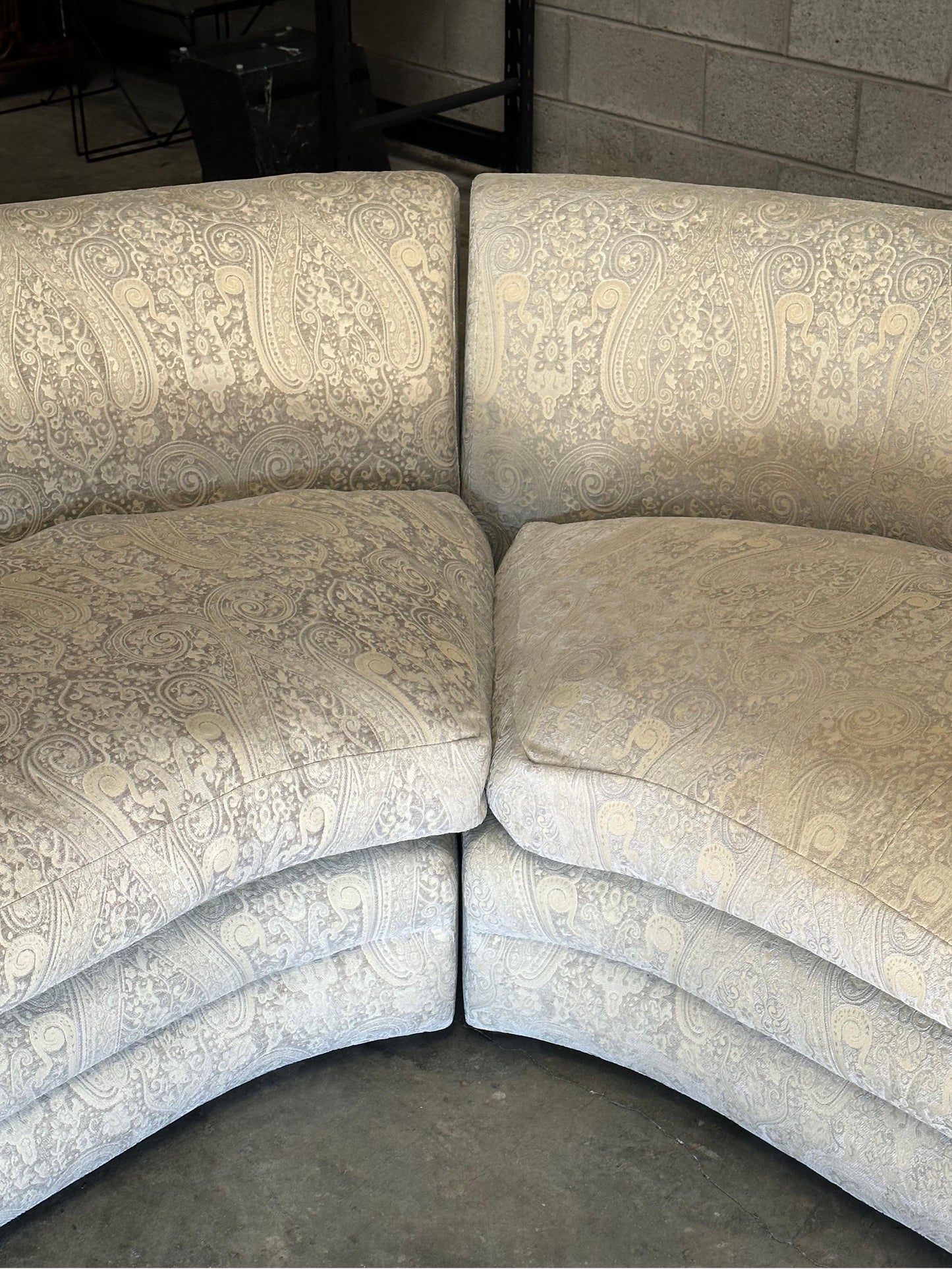 Frisman Vintage Large Postmodern Serpentine Sectional With Stacked Base After Directional