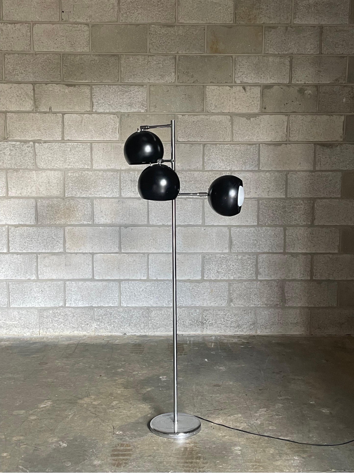 Frisman Vintage Koch and Lowy Three Arm, Triennale Style, Floor Lamp