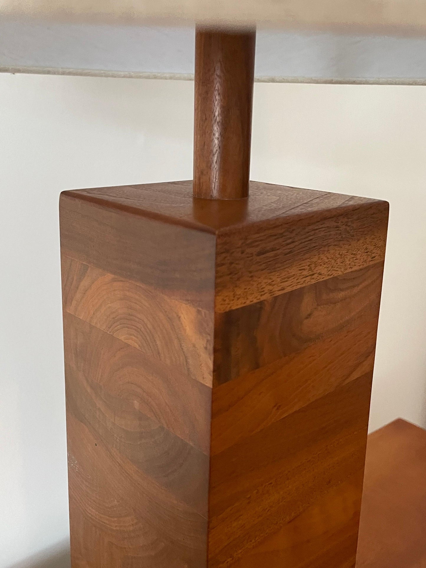 Frisman Vintage Stacked Walnut Martz Lamp for Marshall Studios