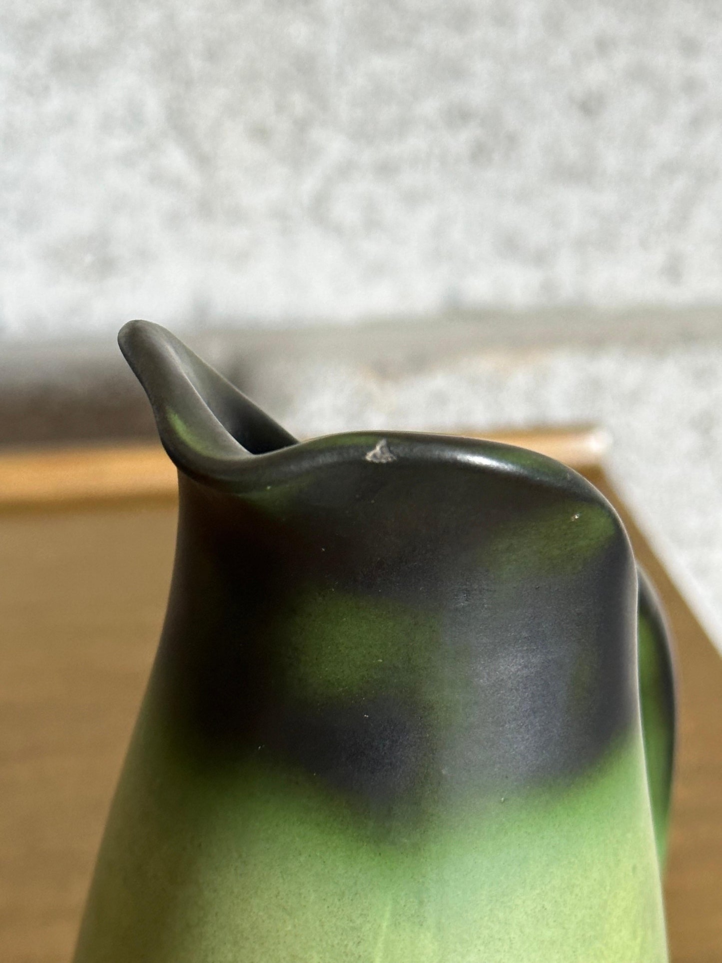 Frisman Vintage 1940s Eva Jancke-Björk for Bo Fajans Green Ceramic Pitcher