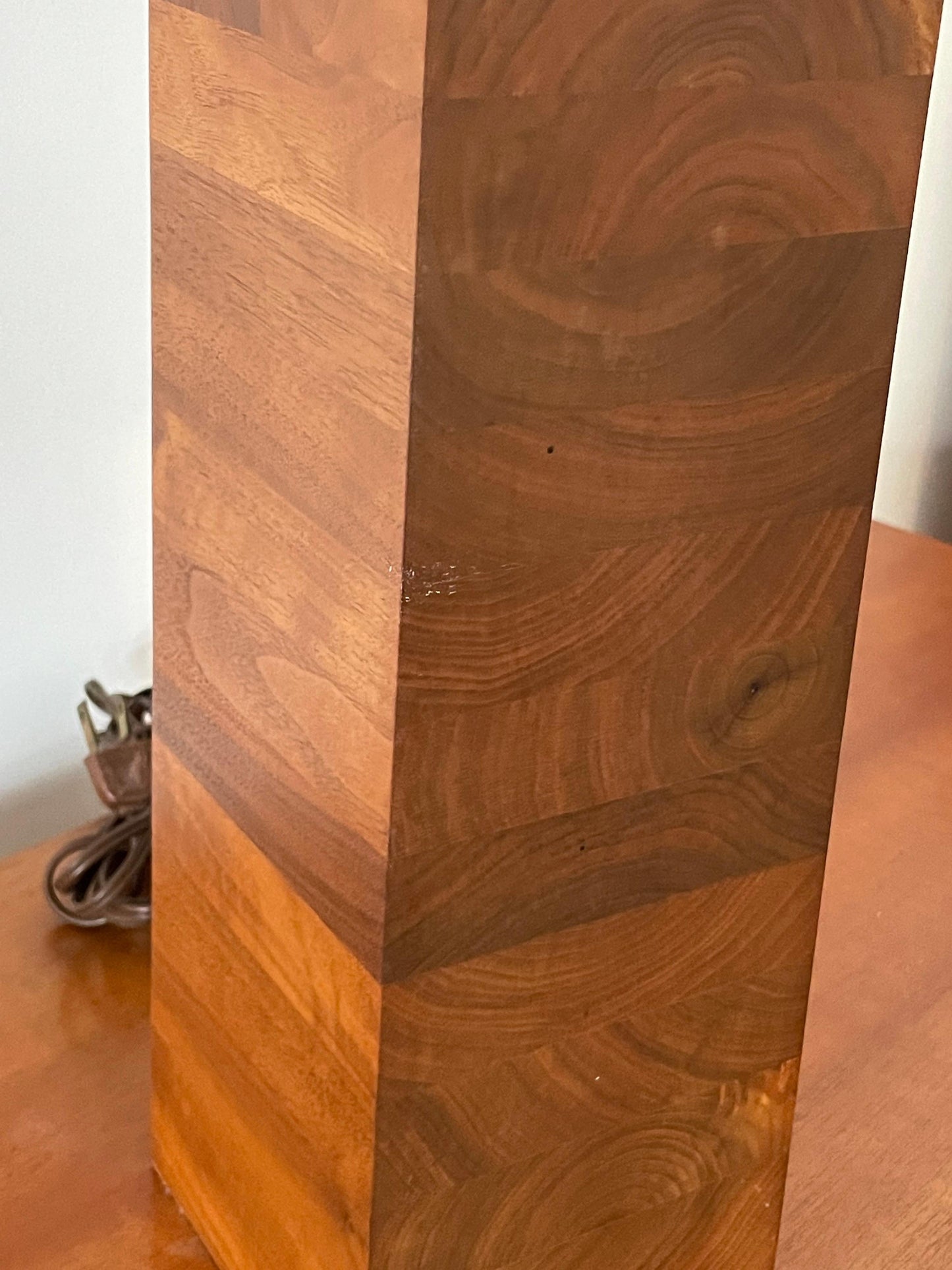 Frisman Vintage Stacked Walnut Martz Lamp for Marshall Studios