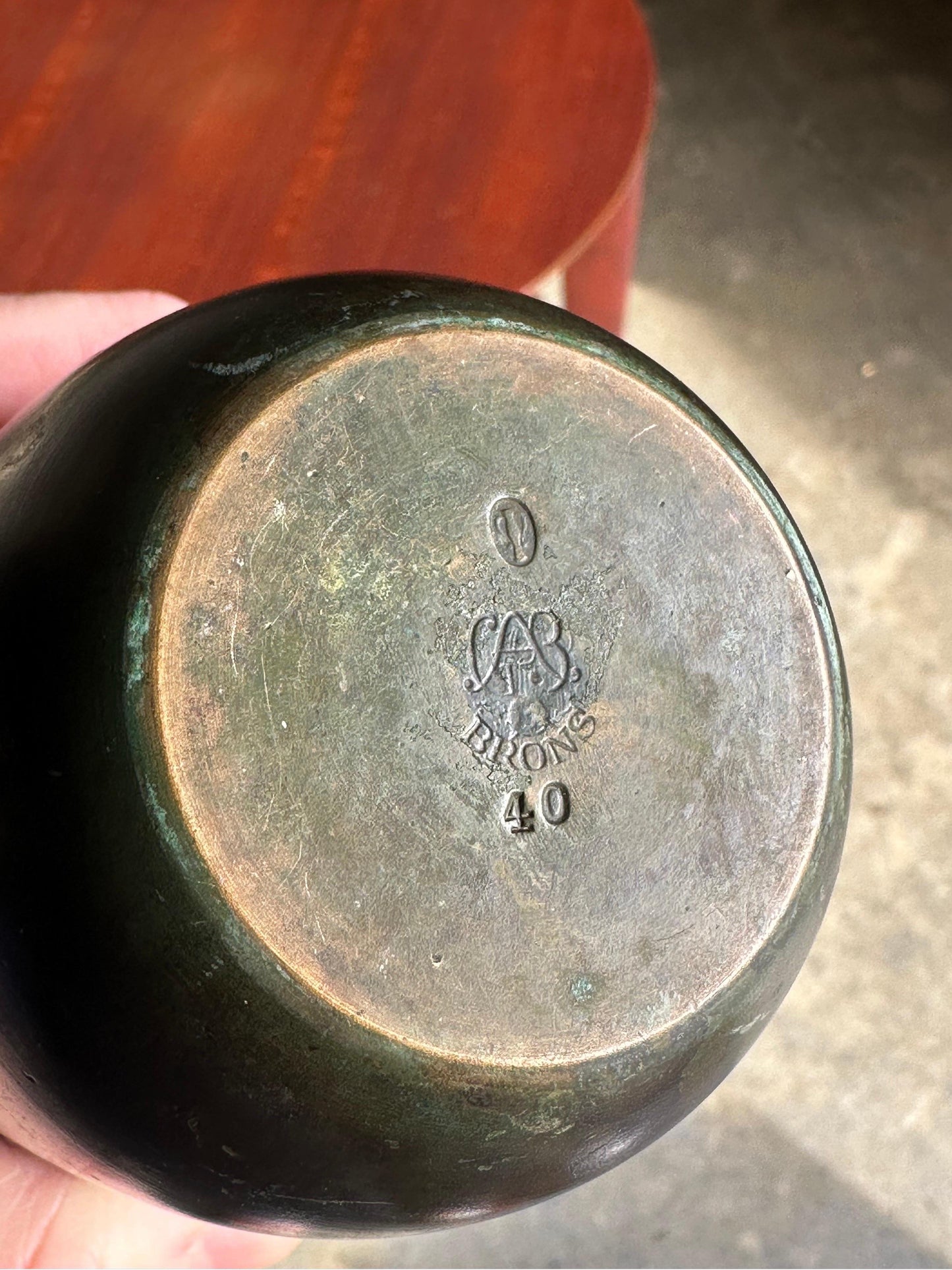 Frisman Vintage GAB Sweden Bronze Vase, 1940s