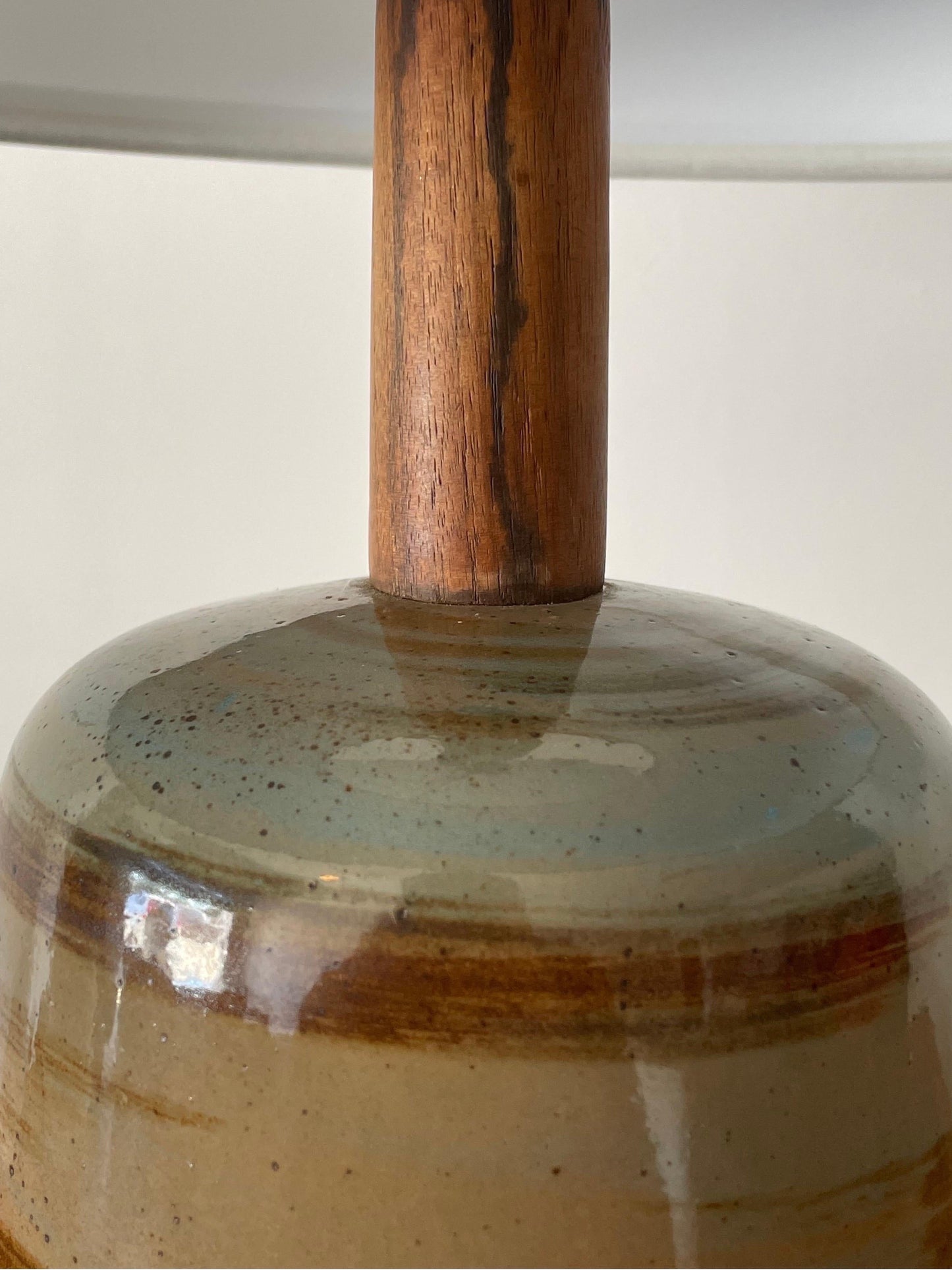 Frisman Vintage Martz Lamp by Jane and Gordon Martz, Ceramic and Walnut