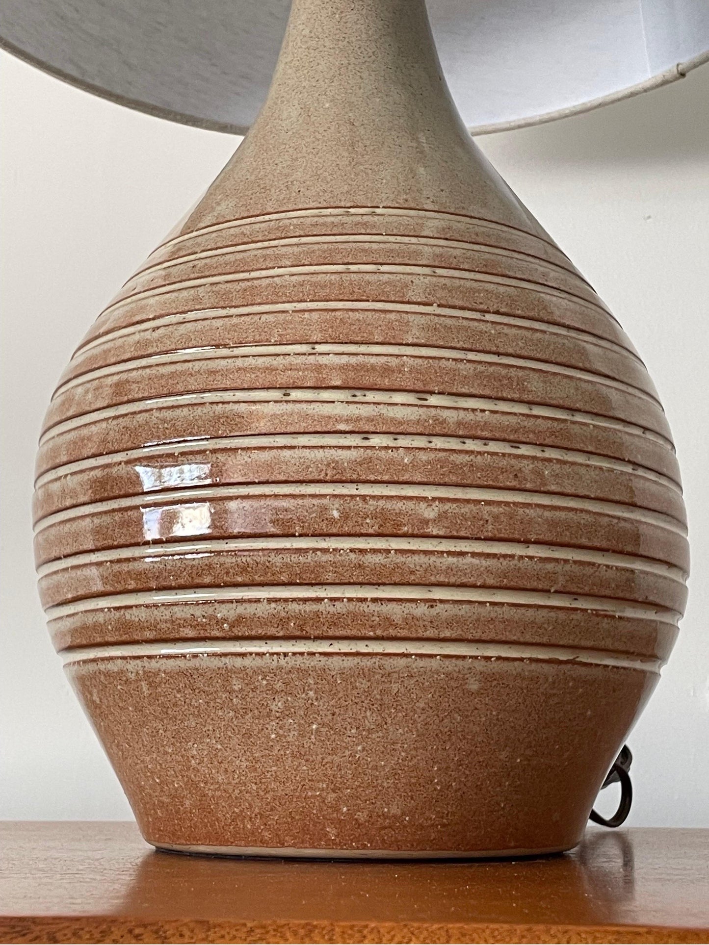 Frisman Vintage Large Martz Lamp by Jane and Gordon Martz, Rose/ Blush Ceramic