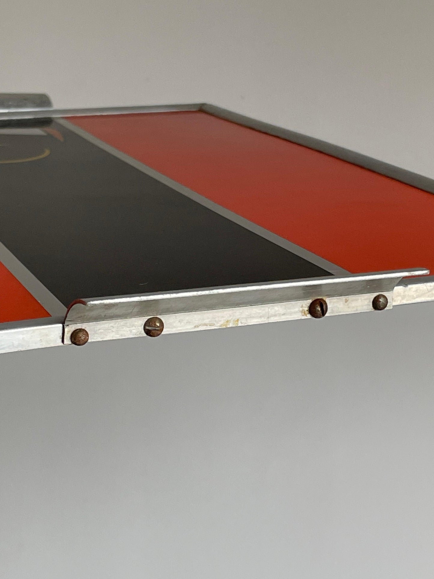 Frisman Vintage George Switzer Art Deco Machine Age Aluminum Inlaid Micarta Bar Tray