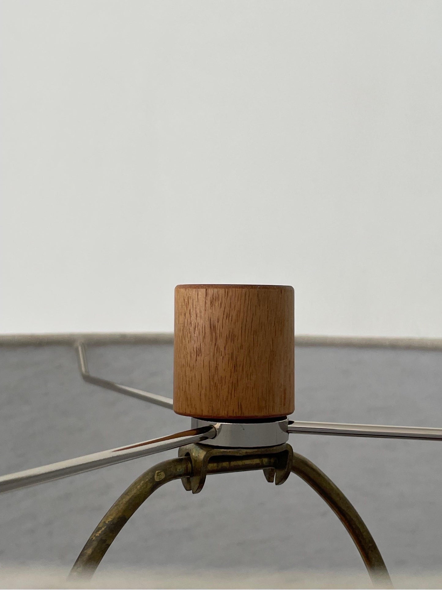 Frisman Vintage Martz Lamp by Jane and Gordon Martz, Large Round Ceramic and Walnut