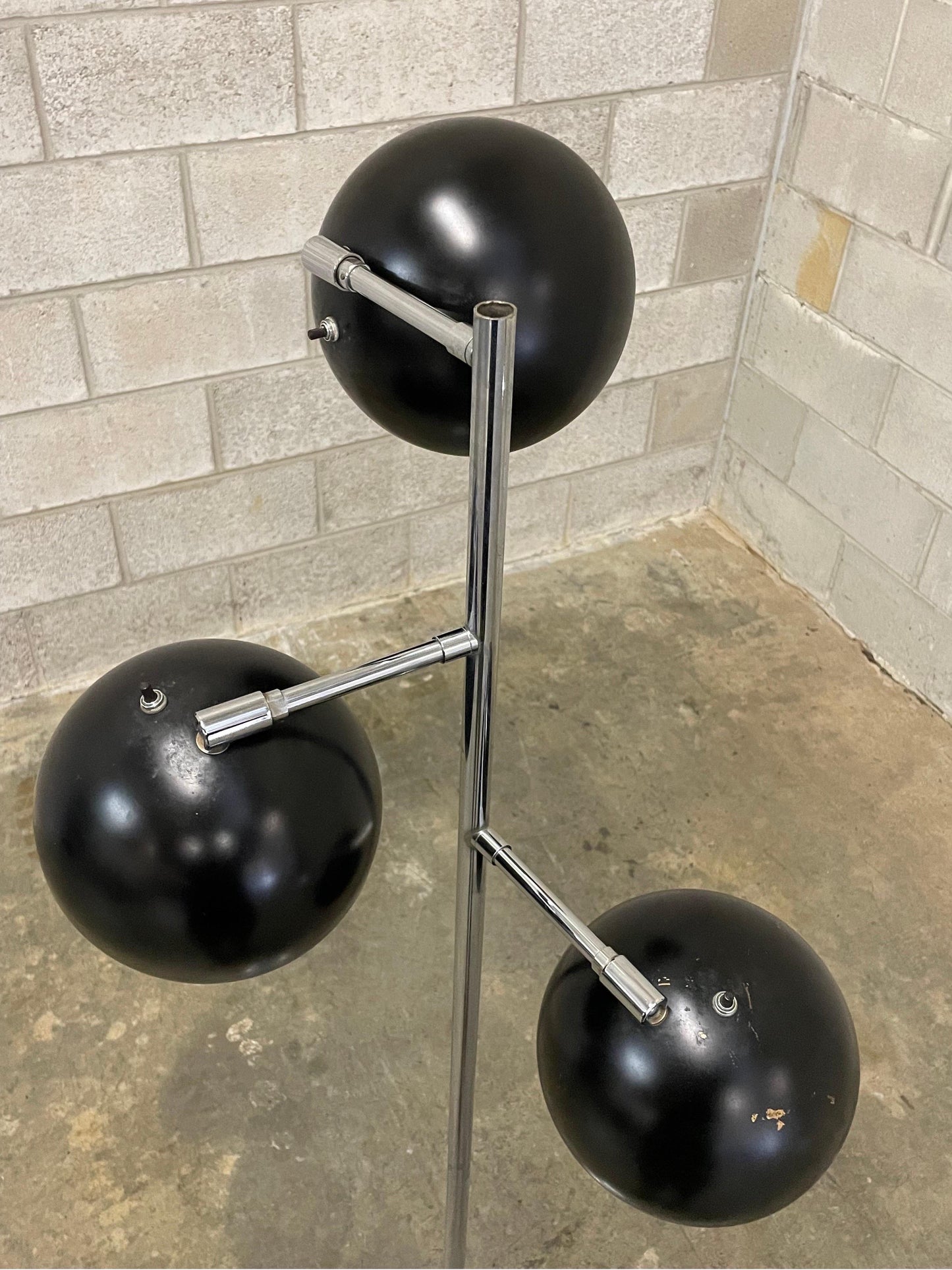 Frisman Vintage Koch and Lowy Three Arm, Triennale Style, Floor Lamp