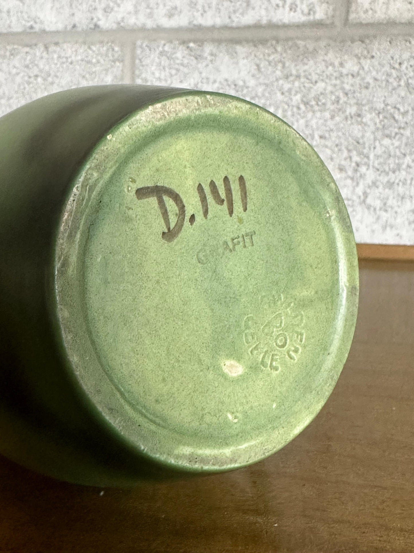 Frisman Vintage 1940s Eva Jancke-Björk for Bo Fajans Green Ceramic Pitcher