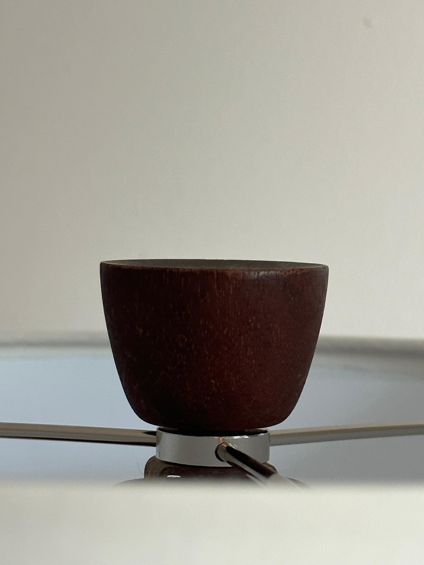 Frisman Vintage Jane and Gordon Martz Minimalist Ceramic Table Lamp in Walnut and Ceramic