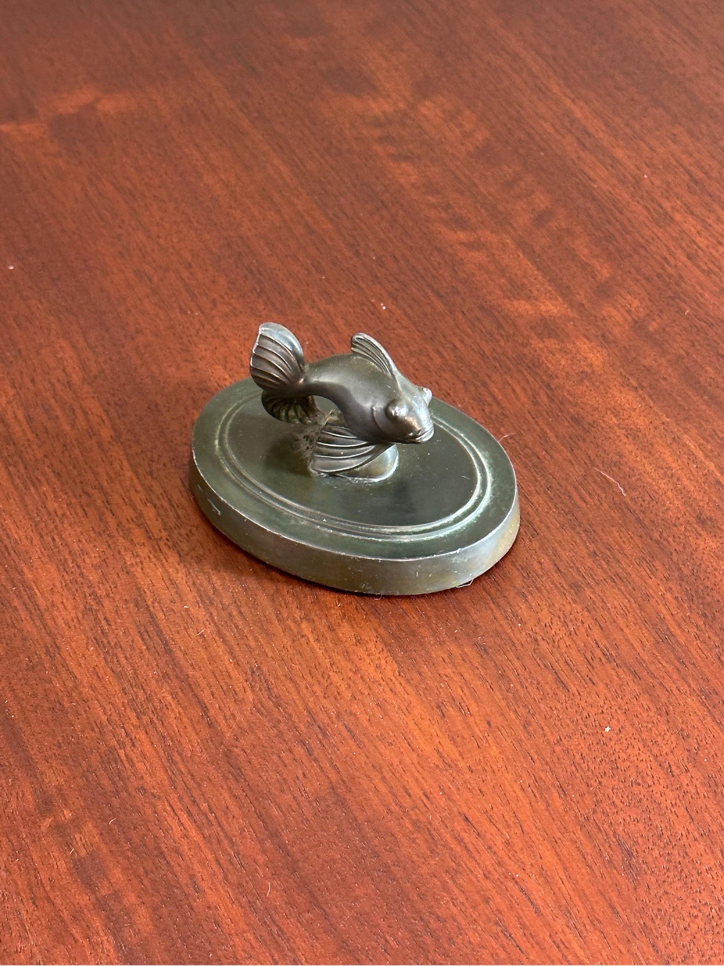 Frisman Vintage Just Andersen Fantail Fish Paperweight, 1930s, Art Deco