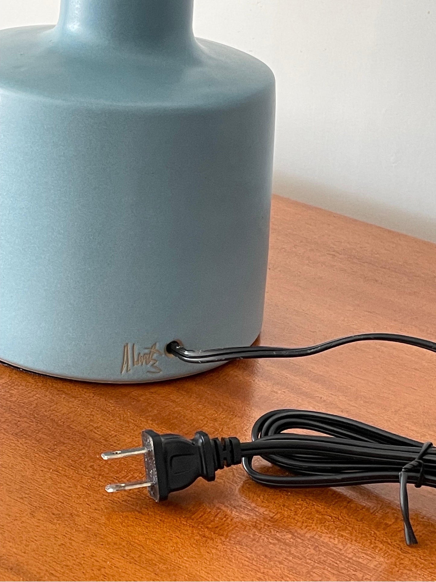 Frisman Vintage Martz Table Lamp by Jane and Gordon Martz, Robins Egg Blue