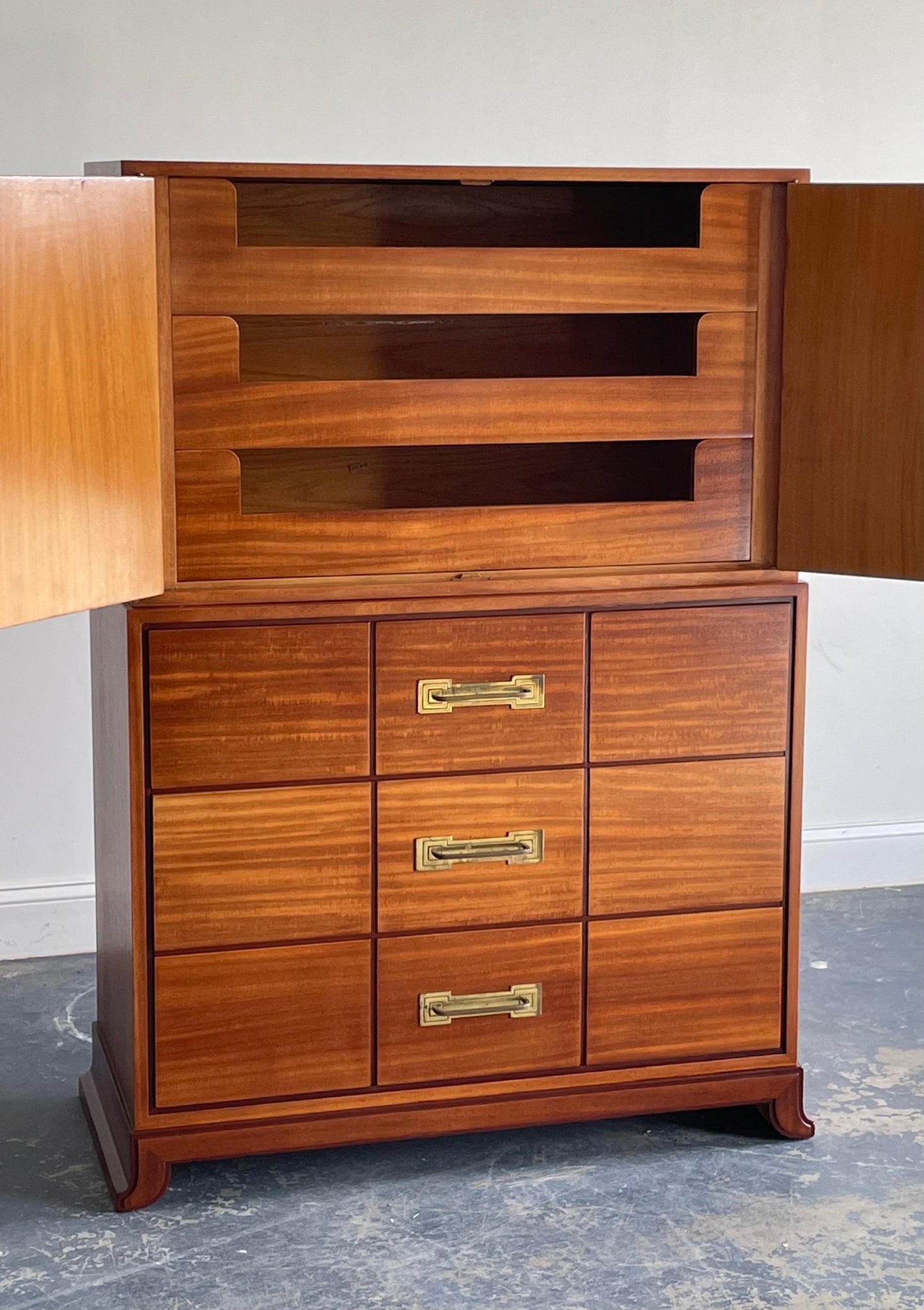 Frisman Vintage Tommi Parzinger Tall Chest or Dresser for Charak Modern