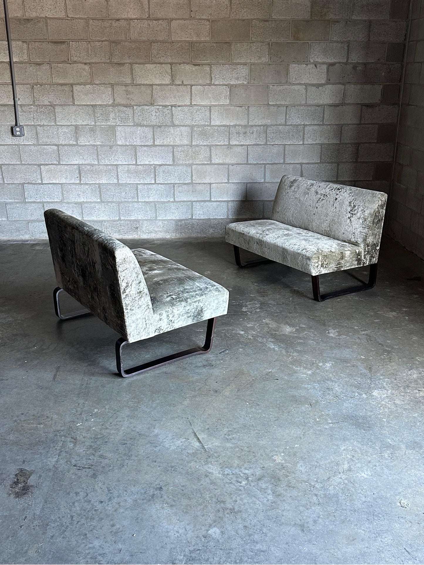 Frisman Vintage Edward Wormley for Dunbar Pair of Armless “Morris” Settees