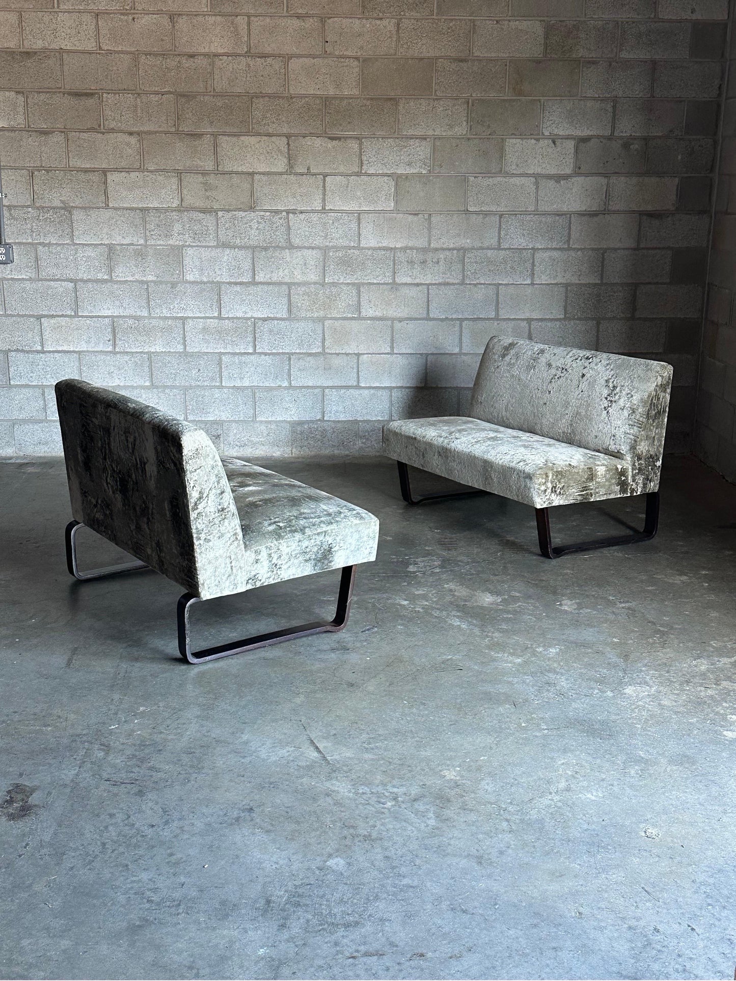 Frisman Vintage Edward Wormley for Dunbar Pair of Armless “Morris” Settees