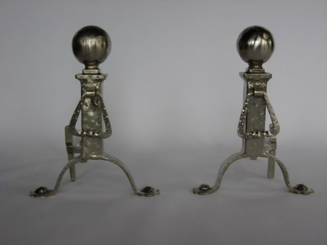 Frisman Vintage A Pair of Impressive Andirons